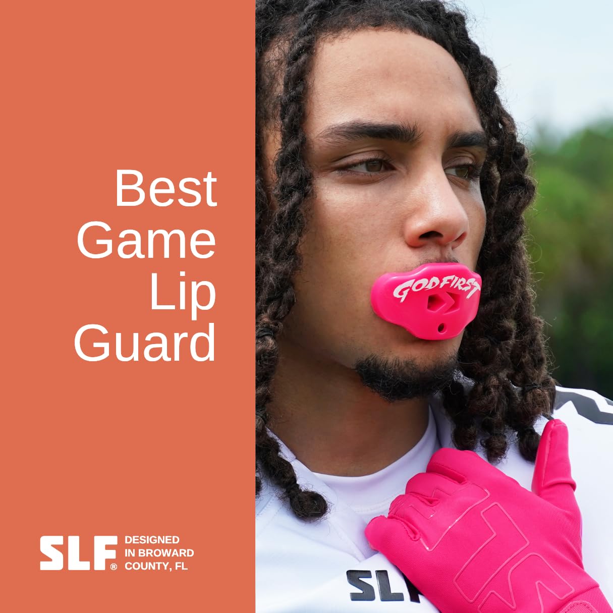SLEEFS Football Mouth Guard - Youth Mouthguard with Strap - Lip/Teeth Protector Mouthpiece - No Boil - for Youth/Adults, Maximum Air Flow, for All Sports - Cross