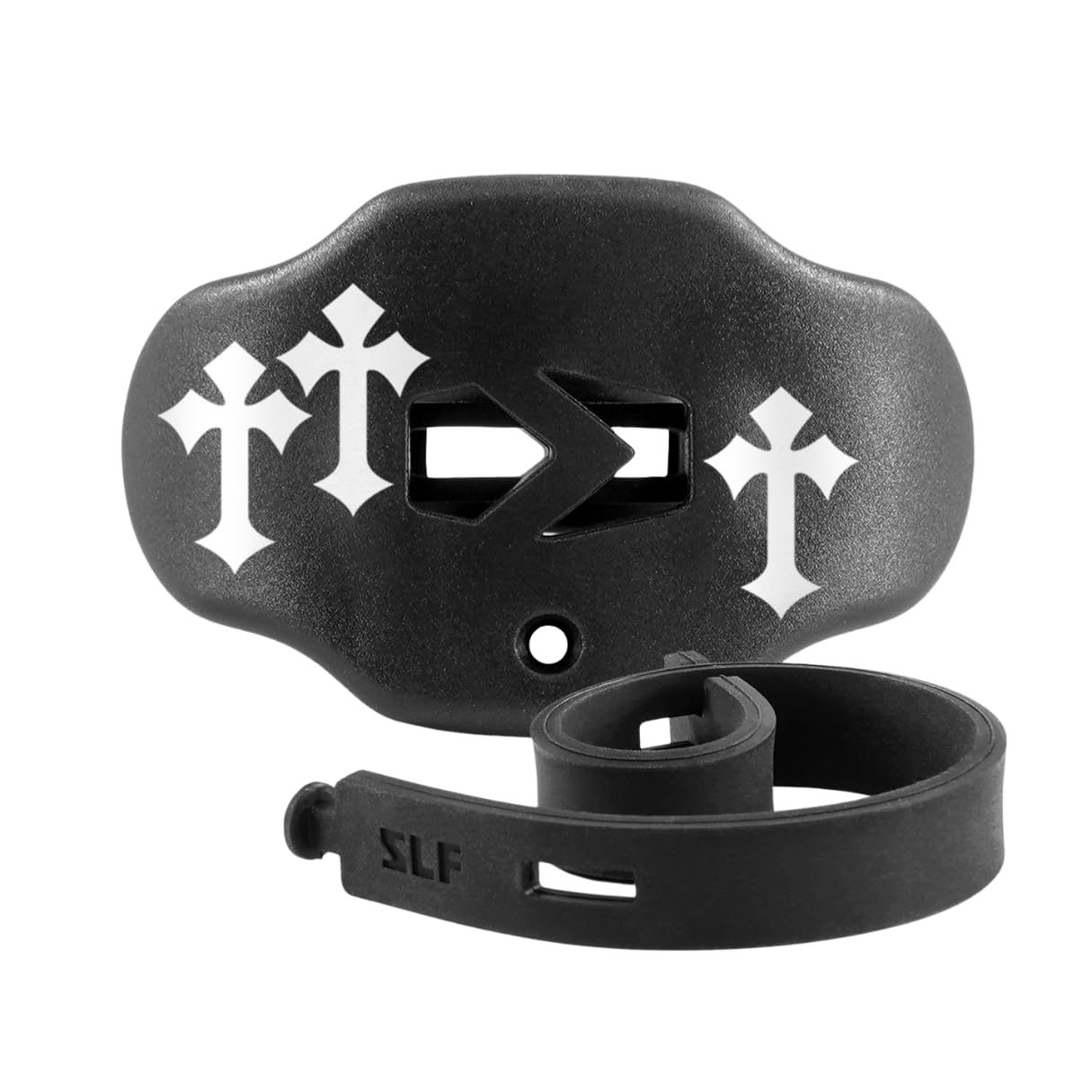 SLEEFS Football Mouth Guard - Youth Mouthguard with Strap - Lip/Teeth Protector Mouthpiece - No Boil - for Youth/Adults, Maximum Air Flow, for All Sports - Cross