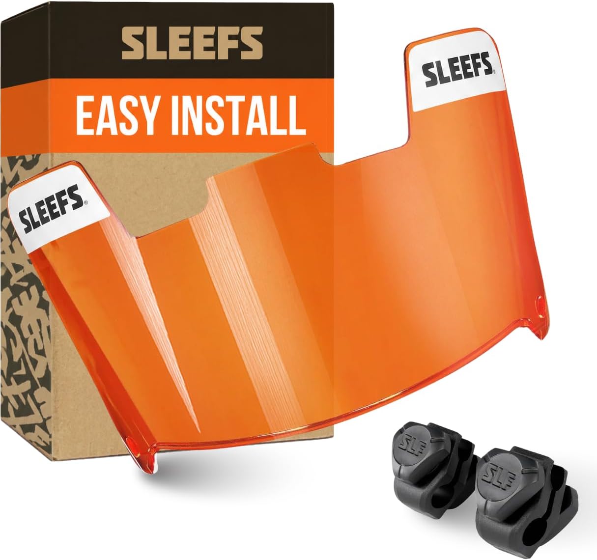 SLEEFS Clear Football Visor for Helmet - Professional Football Visor - Face & Eye Shield - Fits Youth & Adult Helmets - Includes Quick Visor Clips for Easy Installation