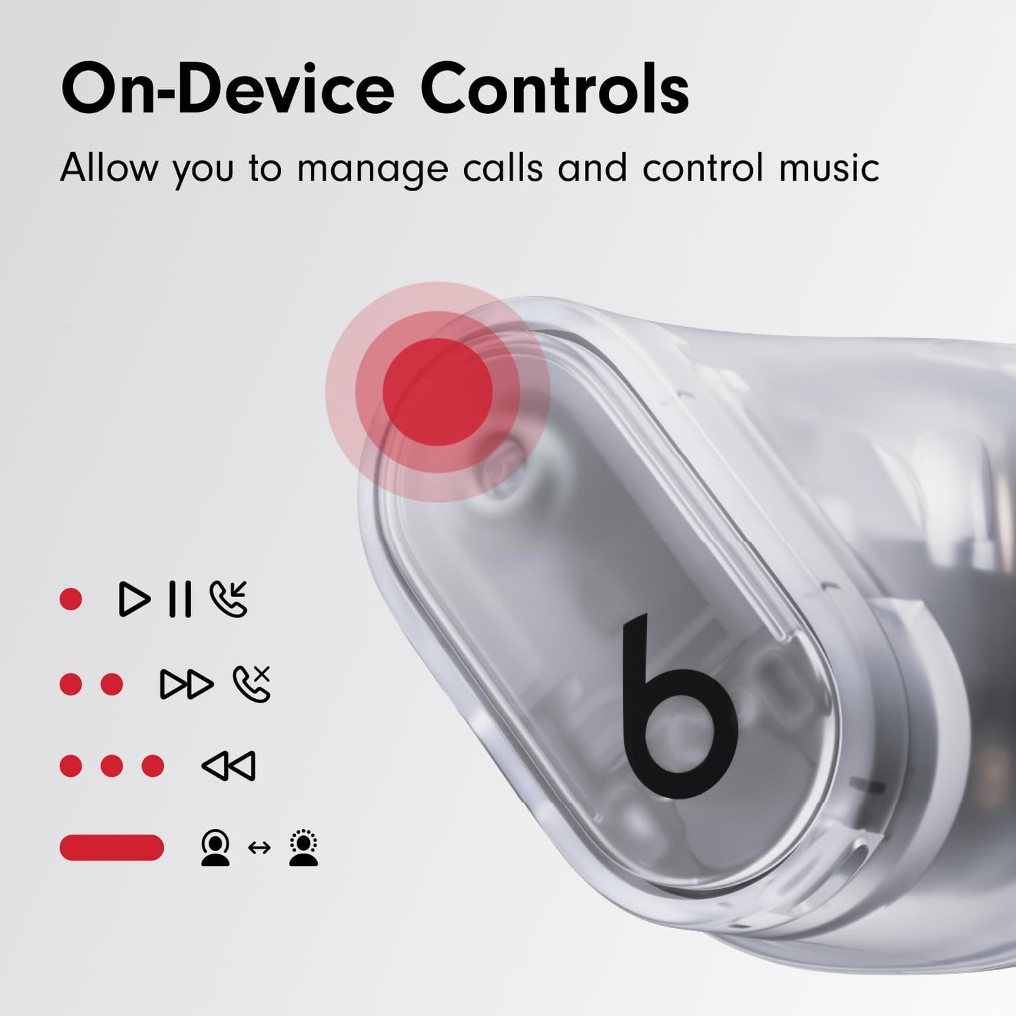 Beats Studio Buds + | True Wireless Noise Cancelling Earbuds, Enhanced Apple & Android Compatibility, Built-in Microphone, Sweat Resistant Bluetooth Headphones, Spatial Audio - Transparent