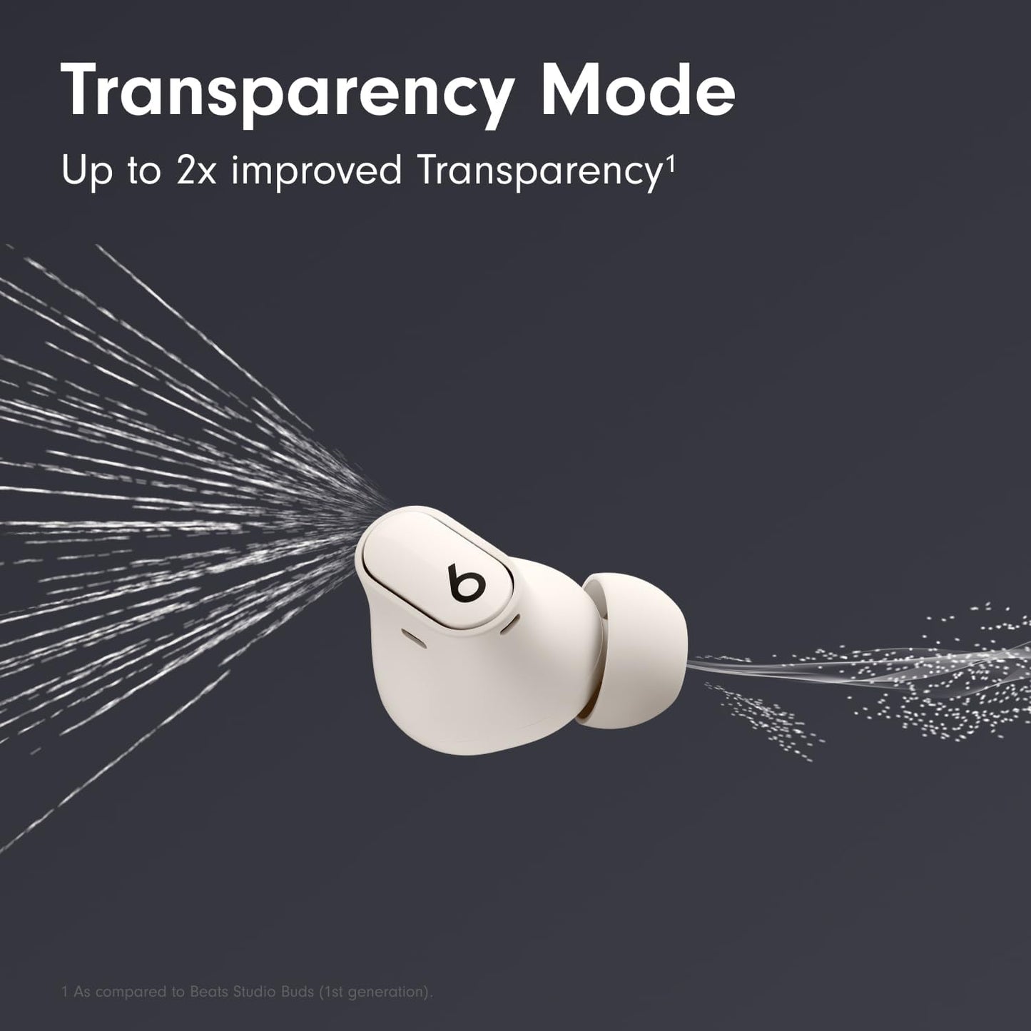 Beats Studio Buds + | True Wireless Noise Cancelling Earbuds, Enhanced Apple & Android Compatibility, Built-in Microphone, Sweat Resistant Bluetooth Headphones, Spatial Audio - Transparent