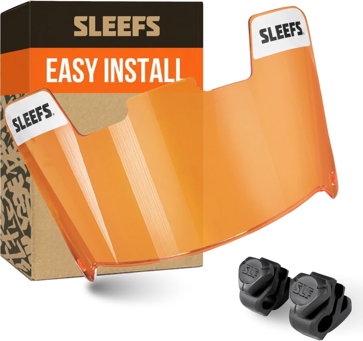 SLEEFS Clear Football Visor for Helmet - Professional Football Visor - Face & Eye Shield - Fits Youth & Adult Helmets - Includes Quick Visor Clips for Easy Installation