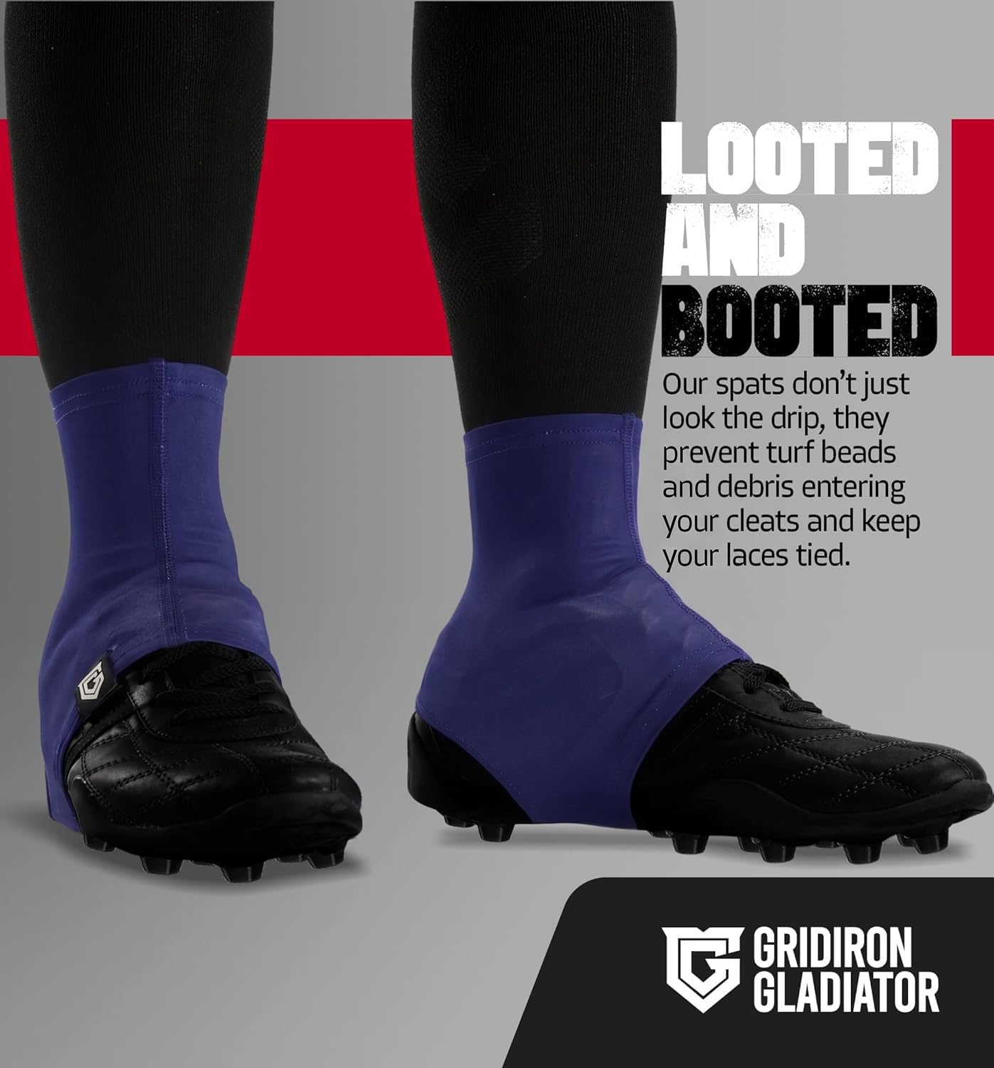 Gridiron Gladiator Football Spats - Spat Cleat Covers for Youth or Adult - Cover Cleats for Baseball Soccer Football - Shoe Sleeves - Sports Gear - Green - Medium