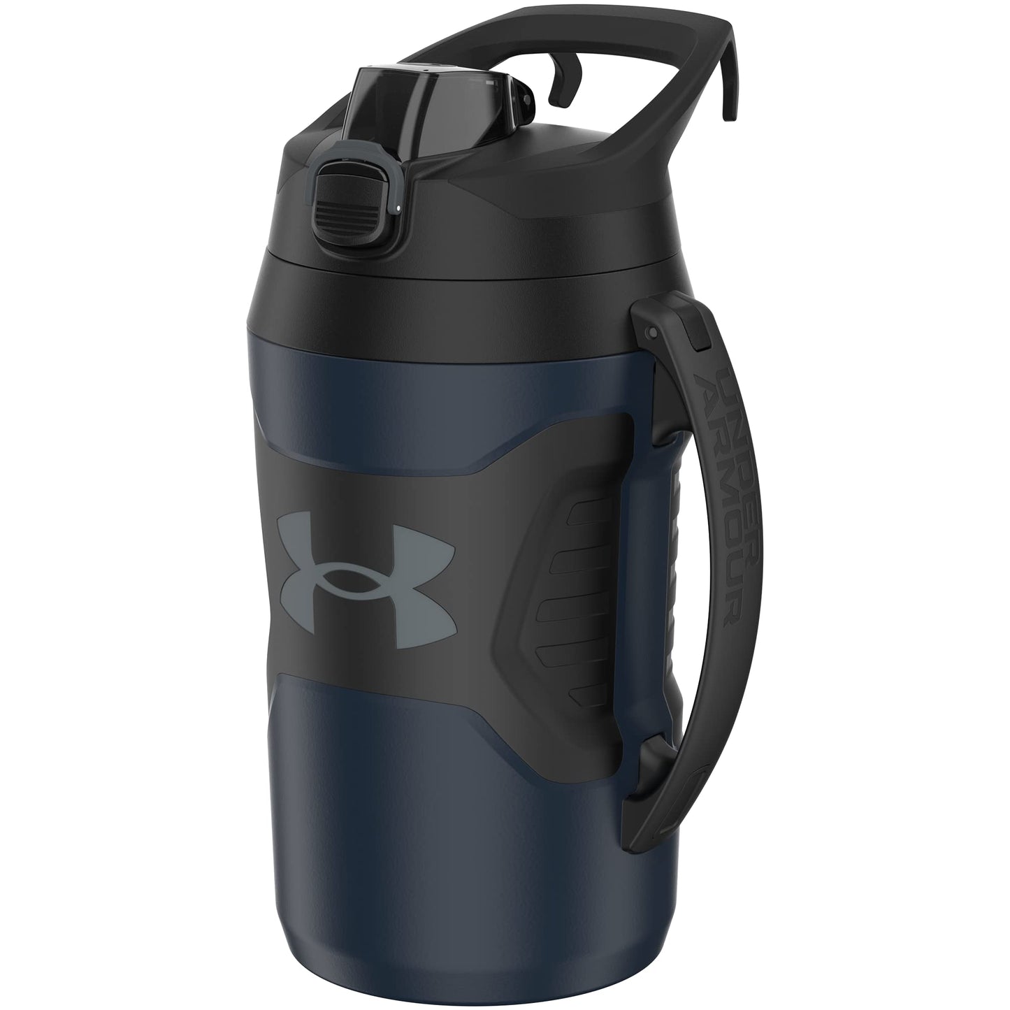 Under Armour Insulated Water Bottle with Handle & Fence Hook, Half Gallon Sports Water Jug, Leak-Resistant & BPA-Free for Baseball, Football & Gym - Black/Black, 64oz