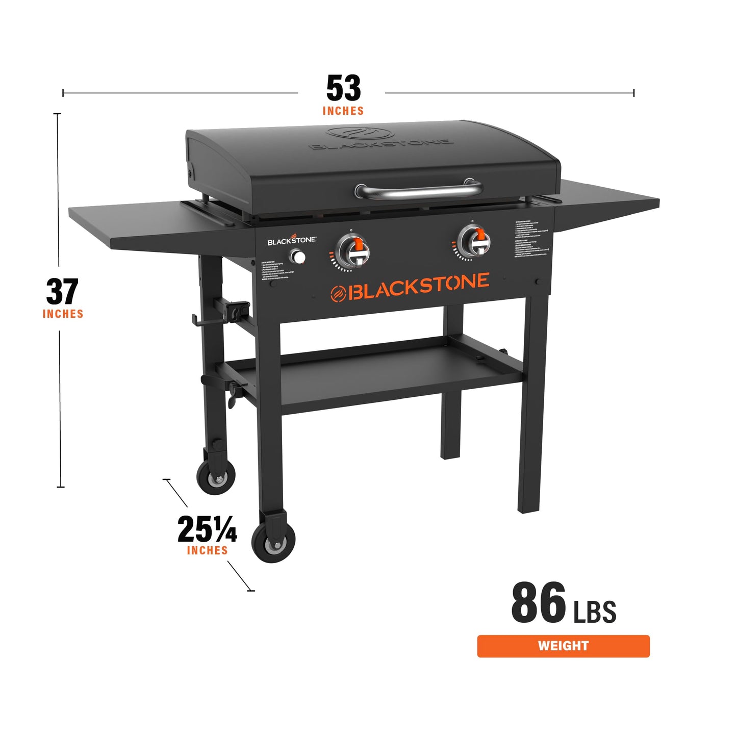 Blackstone 2450AZ 28" Omnivore Griddle with Hood Bundle | Includes 28" Griddle with Hood, Soft Cover, and Two Spatulas