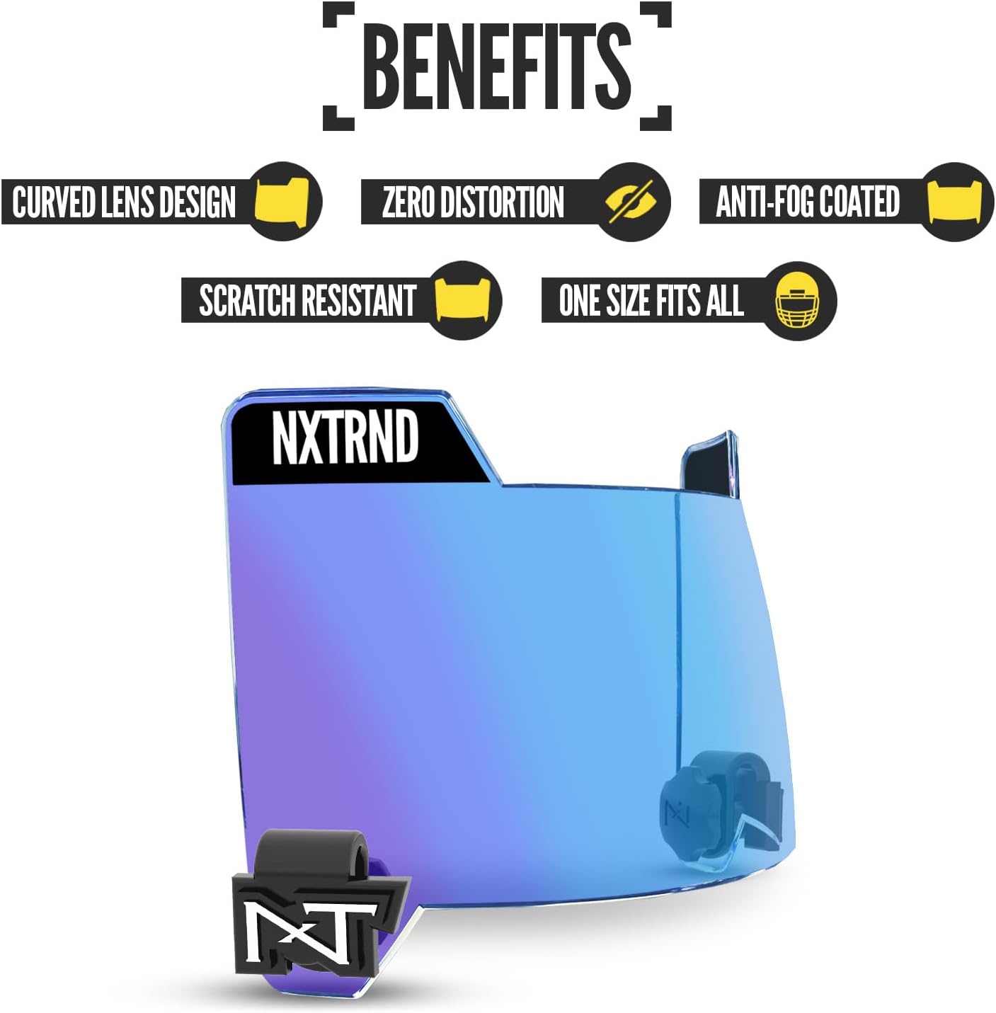 Nxtrnd VZR3 Football Visor, Curved Lens Technology, Fits Adult & Youth Football Helmets