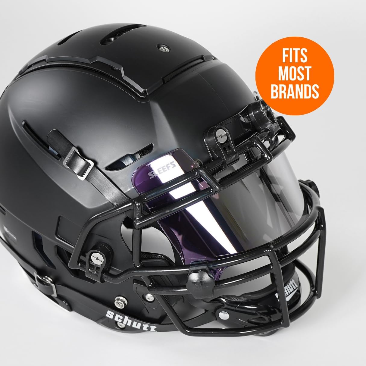SLEEFS Clear Football Visor for Helmet - Professional Football Visor - Face & Eye Shield - Fits Youth & Adult Helmets - Includes Quick Visor Clips for Easy Installation