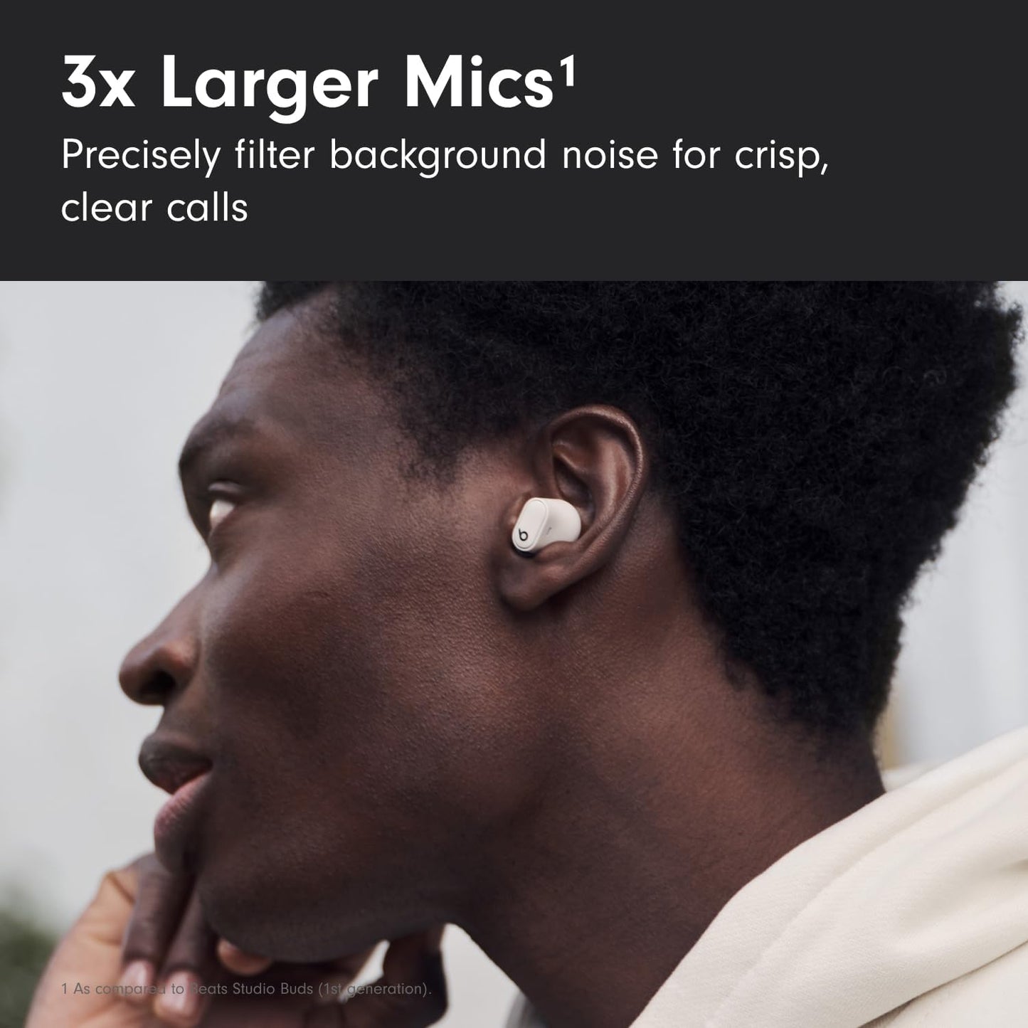 Beats Studio Buds + | True Wireless Noise Cancelling Earbuds, Enhanced Apple & Android Compatibility, Built-in Microphone, Sweat Resistant Bluetooth Headphones, Spatial Audio - Transparent
