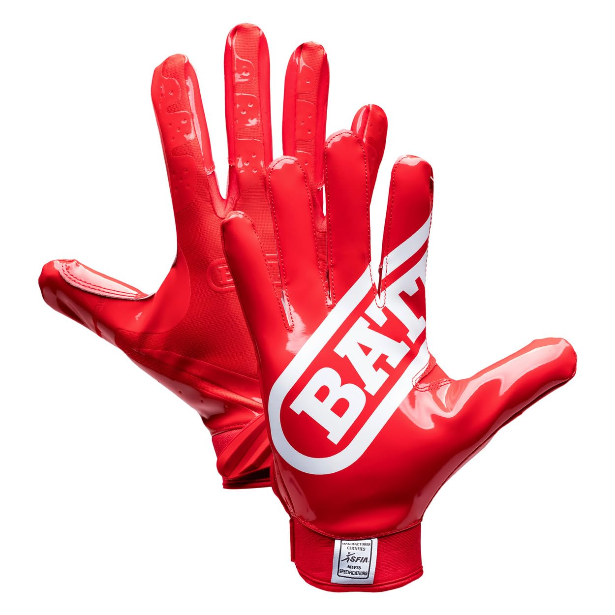Battle Double Threat Wide Receiver Football Gloves – Ultra Stick Grip, Compression Fit (Runs Tight – Size Up If Between Sizes), Youth & Adult Football Gloves
