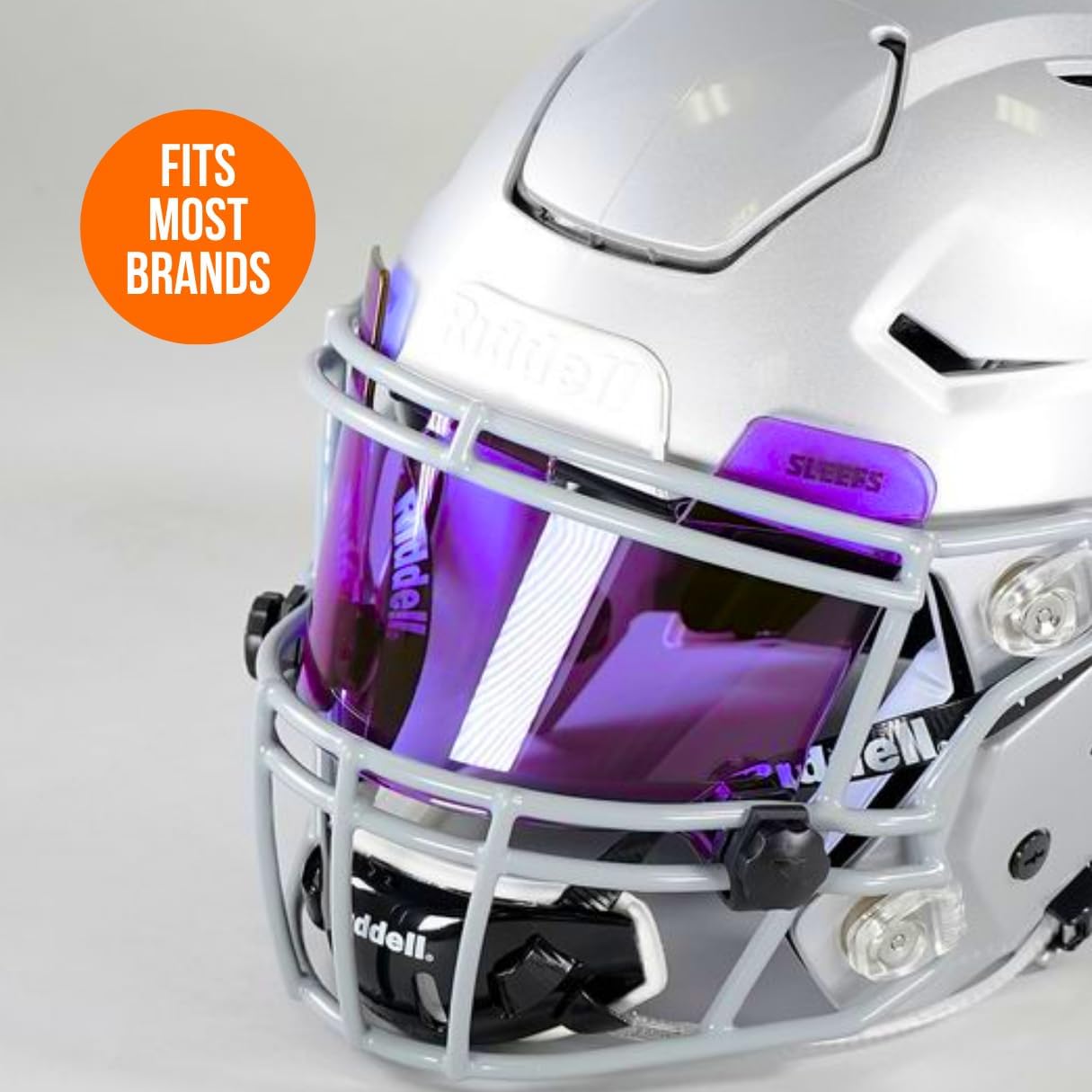 SLEEFS Clear Football Visor for Helmet - Professional Football Visor - Face & Eye Shield - Fits Youth & Adult Helmets - Includes Quick Visor Clips for Easy Installation