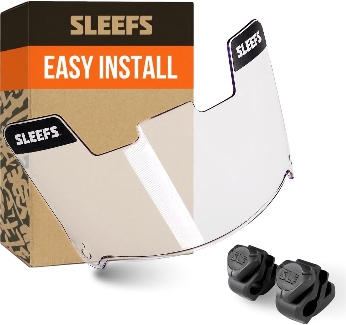 SLEEFS Clear Football Visor for Helmet - Professional Football Visor - Face & Eye Shield - Fits Youth & Adult Helmets - Includes Quick Visor Clips for Easy Installation