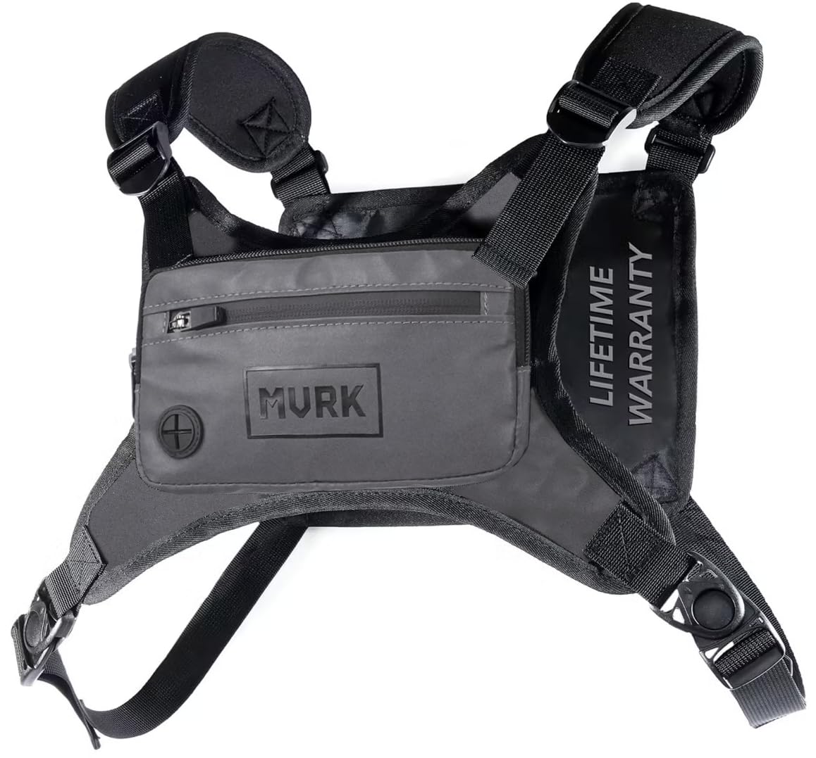 MVRK Water Resistant Running Vest Chest Pack, Phone Holder for Running, Lightweight Training Pack with Reflective Detail