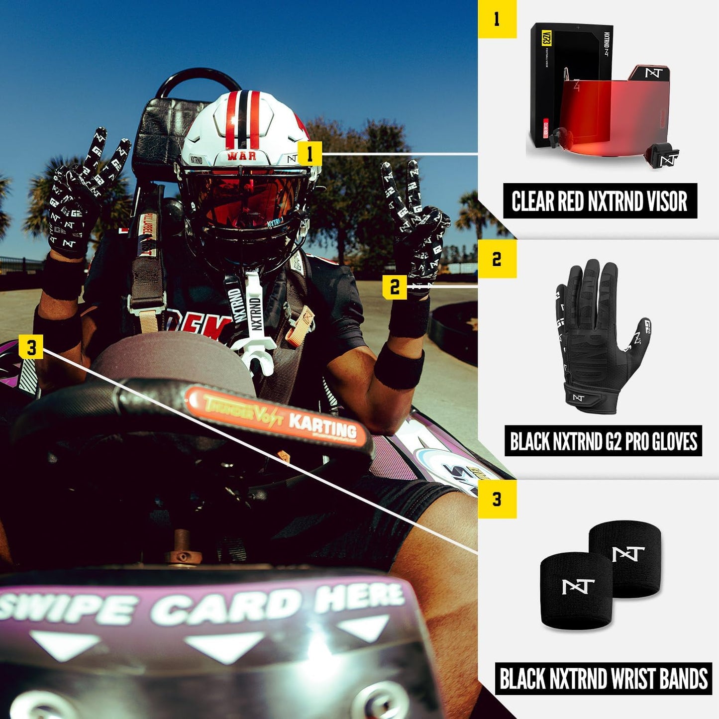 Nxtrnd VZR3 Football Visor, Curved Lens Technology, Fits Adult & Youth Football Helmets