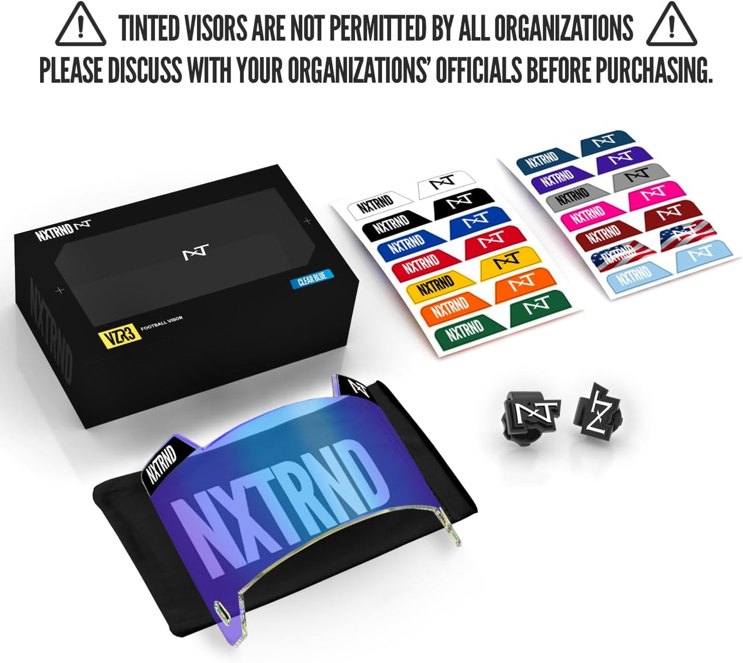 Nxtrnd VZR3 Football Visor, Curved Lens Technology, Fits Adult & Youth Football Helmets