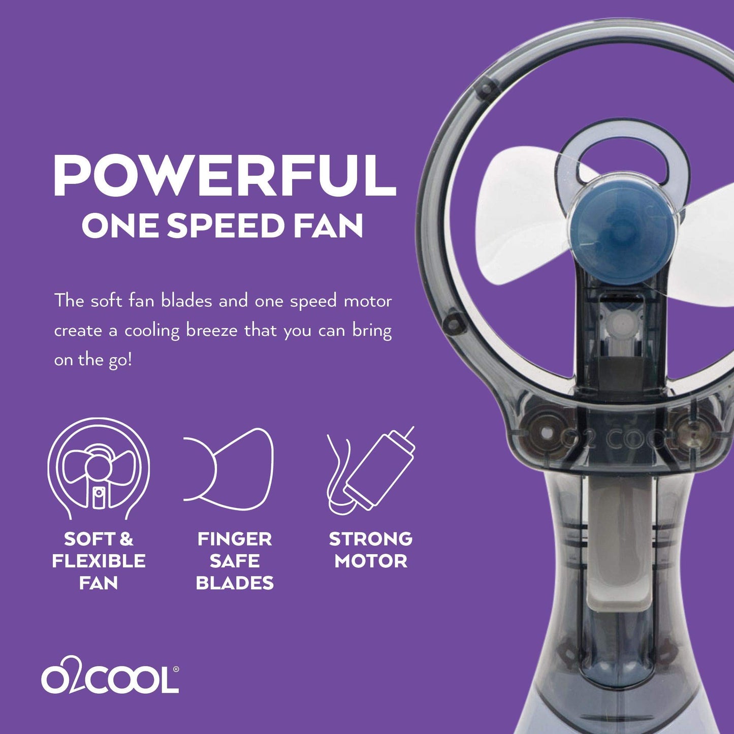O2COOL Deluxe Handheld Battery Powered Water Misting Fan (Green)