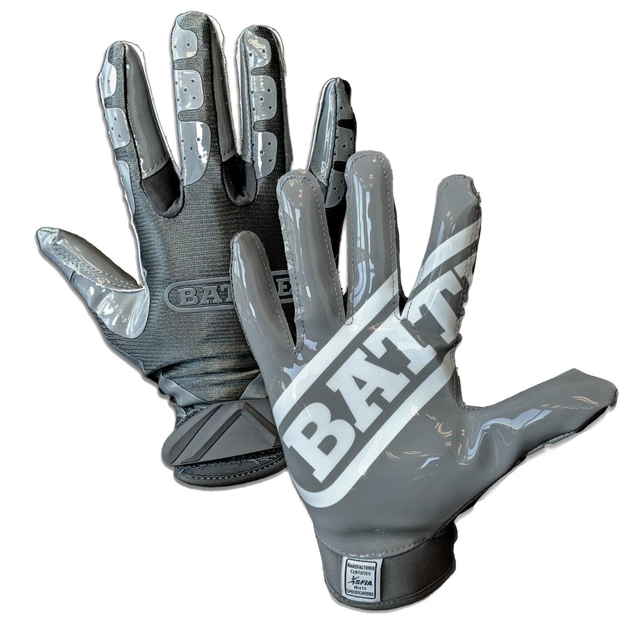 Battle Double Threat Wide Receiver Football Gloves – Ultra Stick Grip, Compression Fit (Runs Tight – Size Up If Between Sizes), Youth & Adult Football Gloves