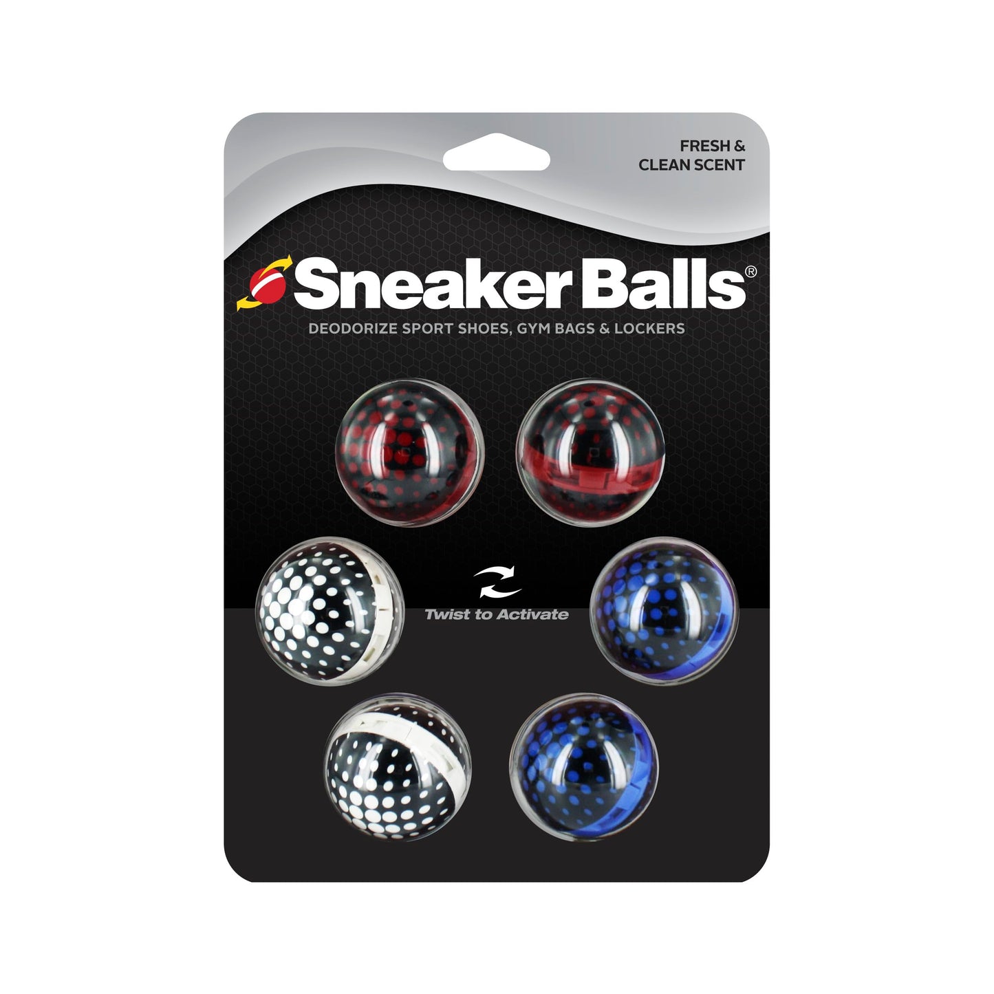 Sneaker Balls Odor-Fighting Shoe Fresheners, Eliminates Unpleasant Smells, Perfect For Sneakers, Gym Bags, Gear Bags, Drawers, Lockers, And More!, Football, 2 Pack