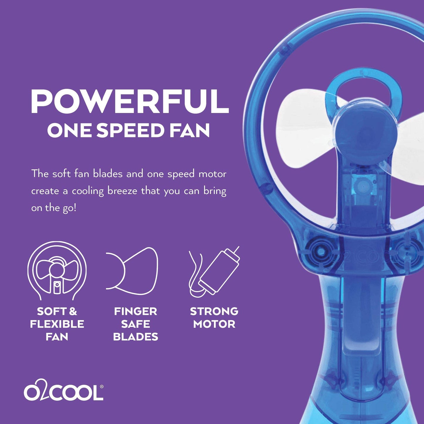 O2COOL Deluxe Handheld Battery Powered Water Misting Fan (Green)