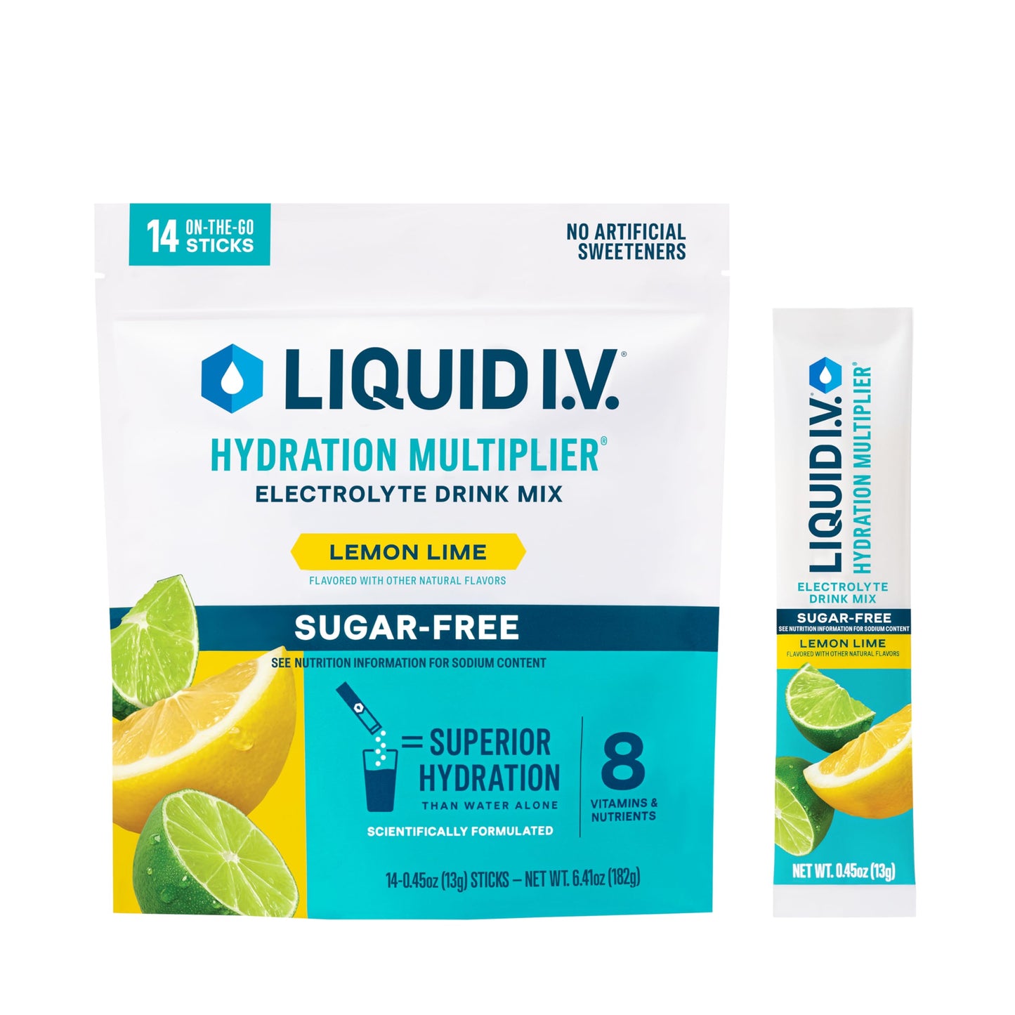 Liquid I.V.® Hydration Multiplier® Sugar-Free - Ring Pop Cherry | Electrolyte Powder Drink Mix | 1 Pack (14 Servings)