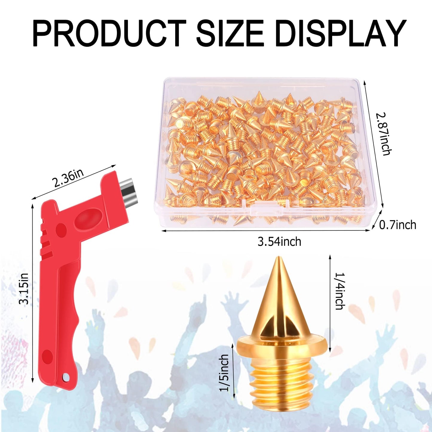 JULMELON 120PCS 1/4inch Stainless Steel Track and Cross Country Spikes Golf Shoe Spikes with Spike Wrench, Replacement Spikes for Sprint Sports Short Running Track Shoes