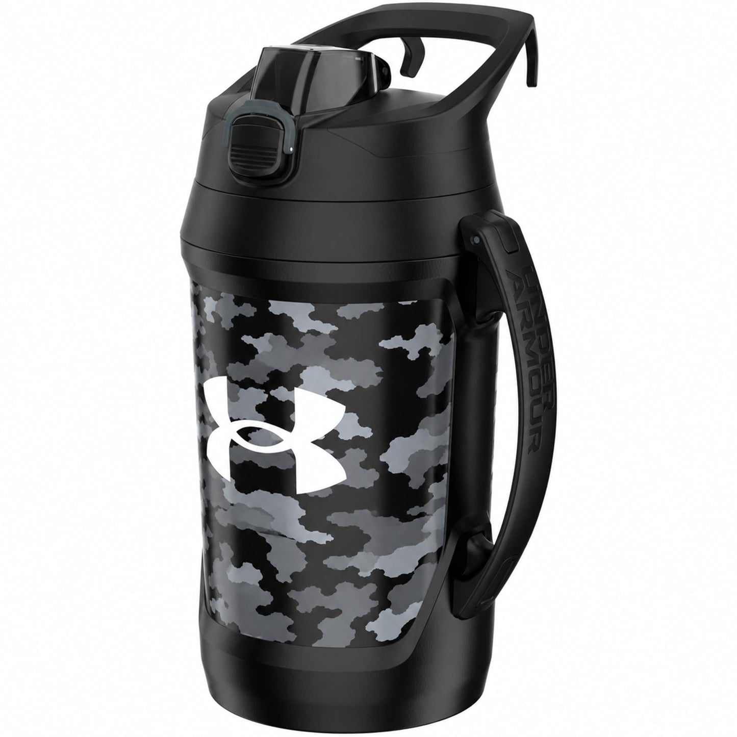 Under Armour Insulated Water Bottle with Handle & Fence Hook, Half Gallon Sports Water Jug, Leak-Resistant & BPA-Free for Baseball, Football & Gym - Black/Black, 64oz