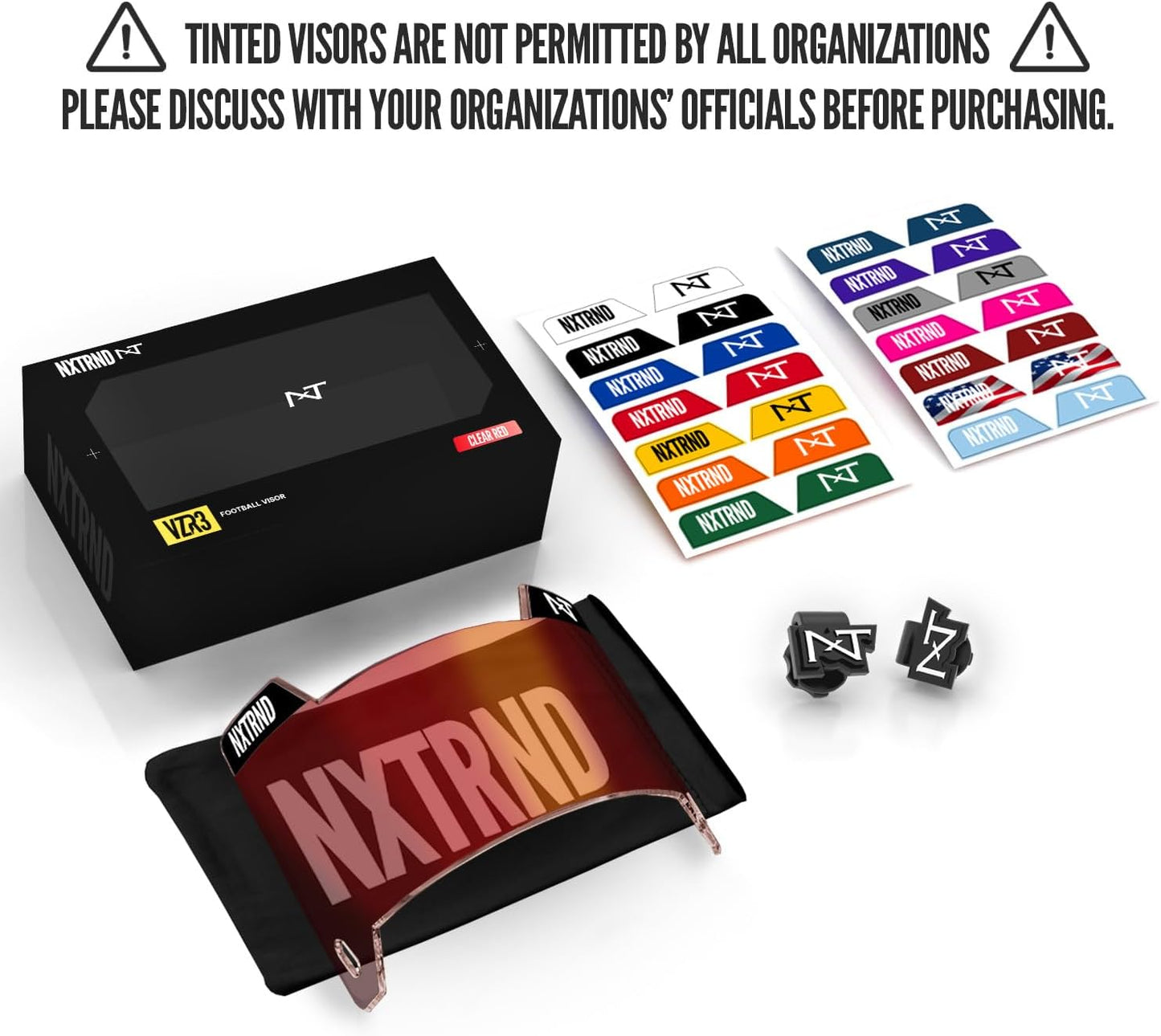 Nxtrnd VZR3 Football Visor, Curved Lens Technology, Fits Adult & Youth Football Helmets