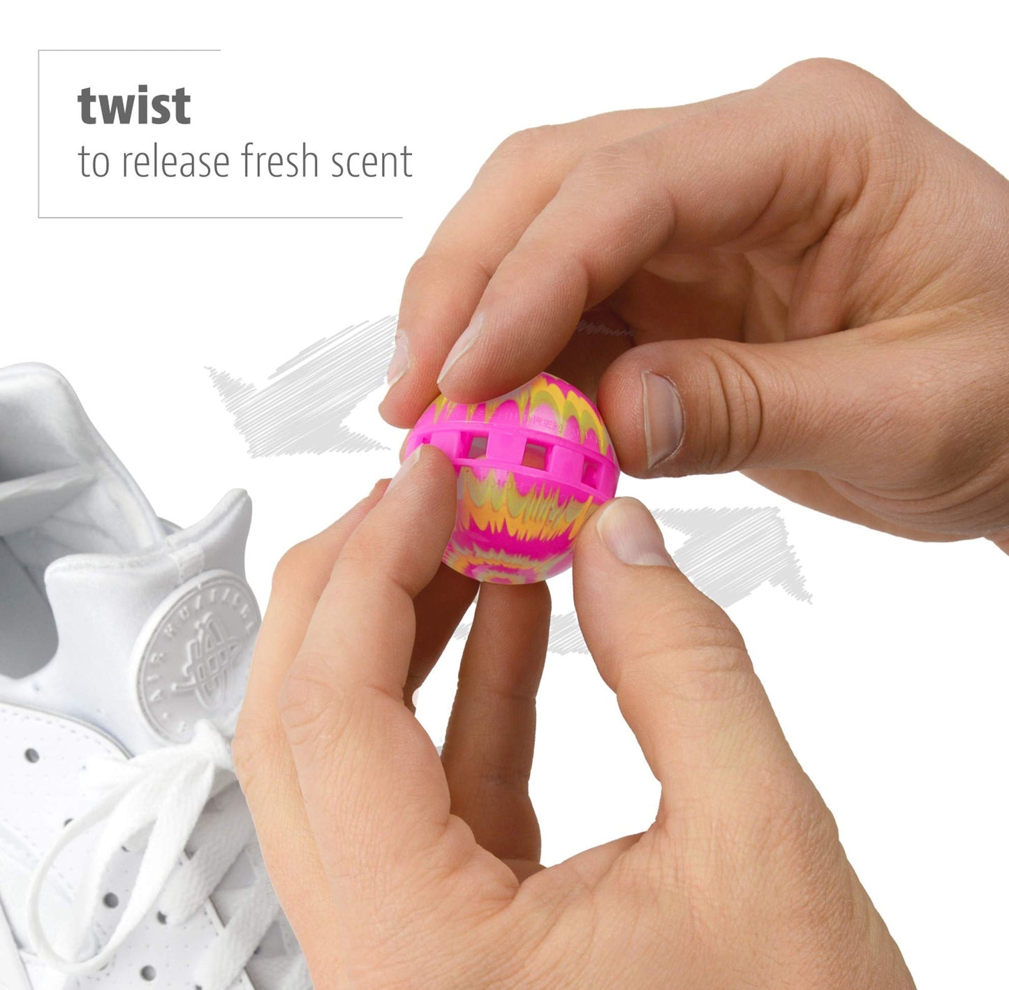 Sneaker Balls Odor-Fighting Shoe Fresheners, Eliminates Unpleasant Smells, Perfect For Sneakers, Gym Bags, Gear Bags, Drawers, Lockers, And More!, Football, 2 Pack