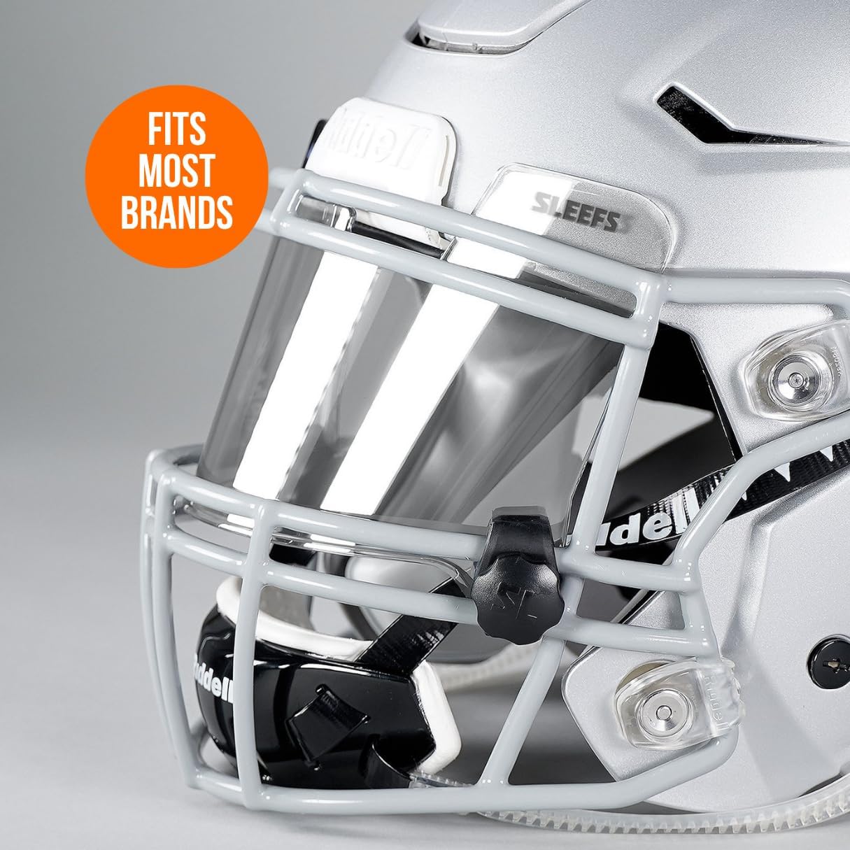SLEEFS Clear Football Visor for Helmet - Professional Football Visor - Face & Eye Shield - Fits Youth & Adult Helmets - Includes Quick Visor Clips for Easy Installation