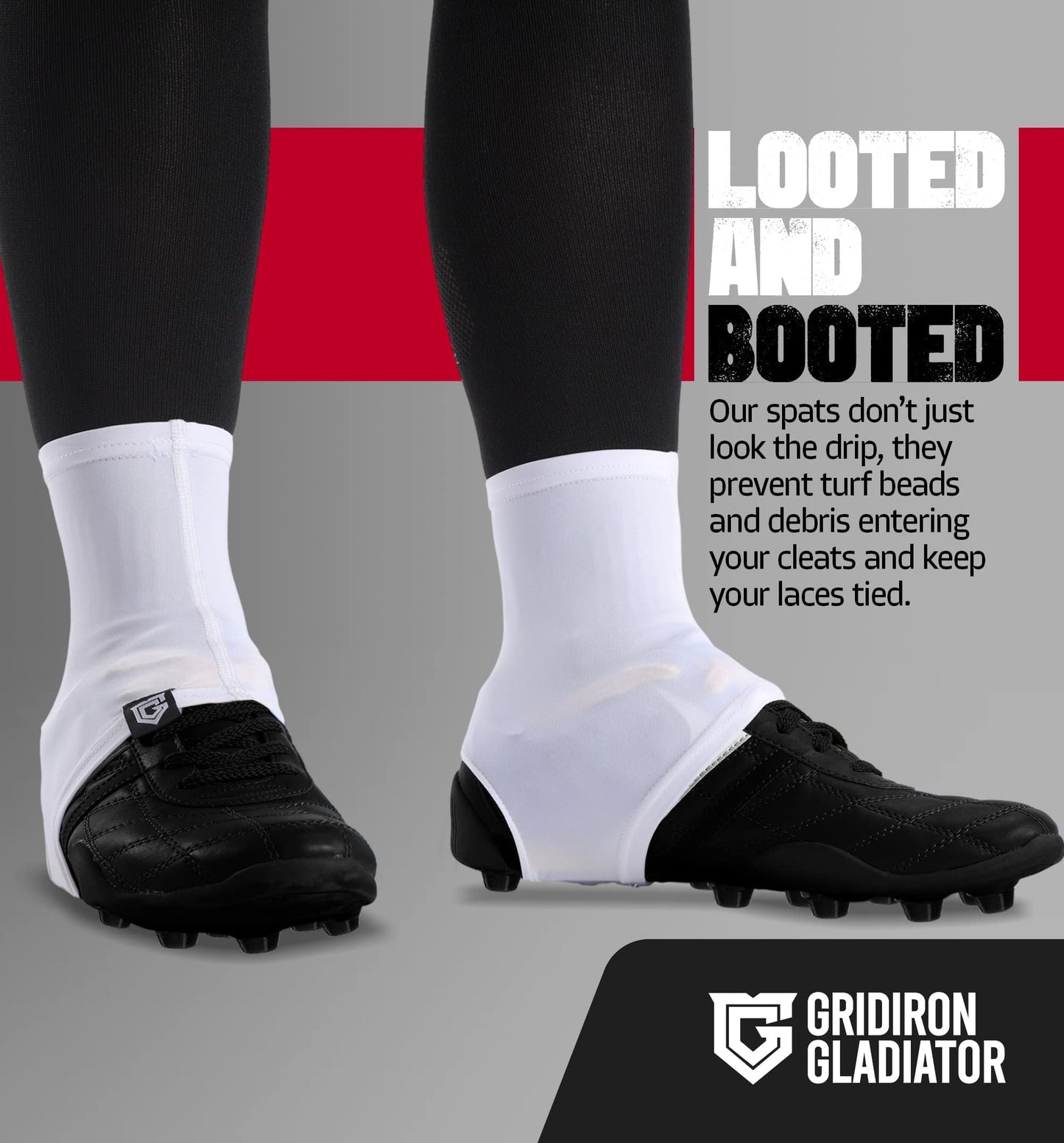 Gridiron Gladiator Football Spats - Spat Cleat Covers for Youth or Adult - Cover Cleats for Baseball Soccer Football - Shoe Sleeves - Sports Gear - Green - Medium