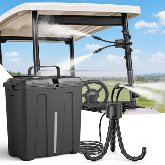 Ausic Personal Misting System Portable, Outdoor Misters for Outside Water Cooling, 9L Bucket with Built-in 10000mAh Battery & PCS Pump, for Outdoor Sports/Patio/Umbrella/Pasture/Greenhouse/Camping