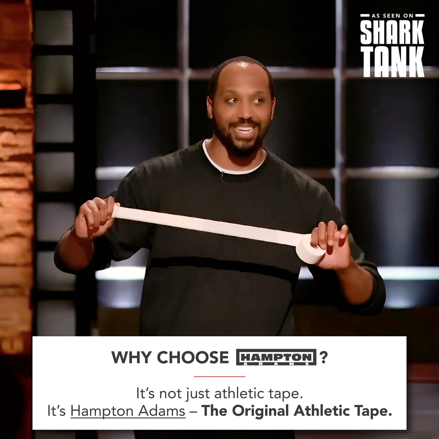 Hampton Adams | As Seen on Shark Tank | Original Athletic Sports Tape (3-Pack) | 45ft Rolls | Very Strong Easy Tear NO Sticky Residue | Best Tape for Athlete & Trainers | Fingers Ankles