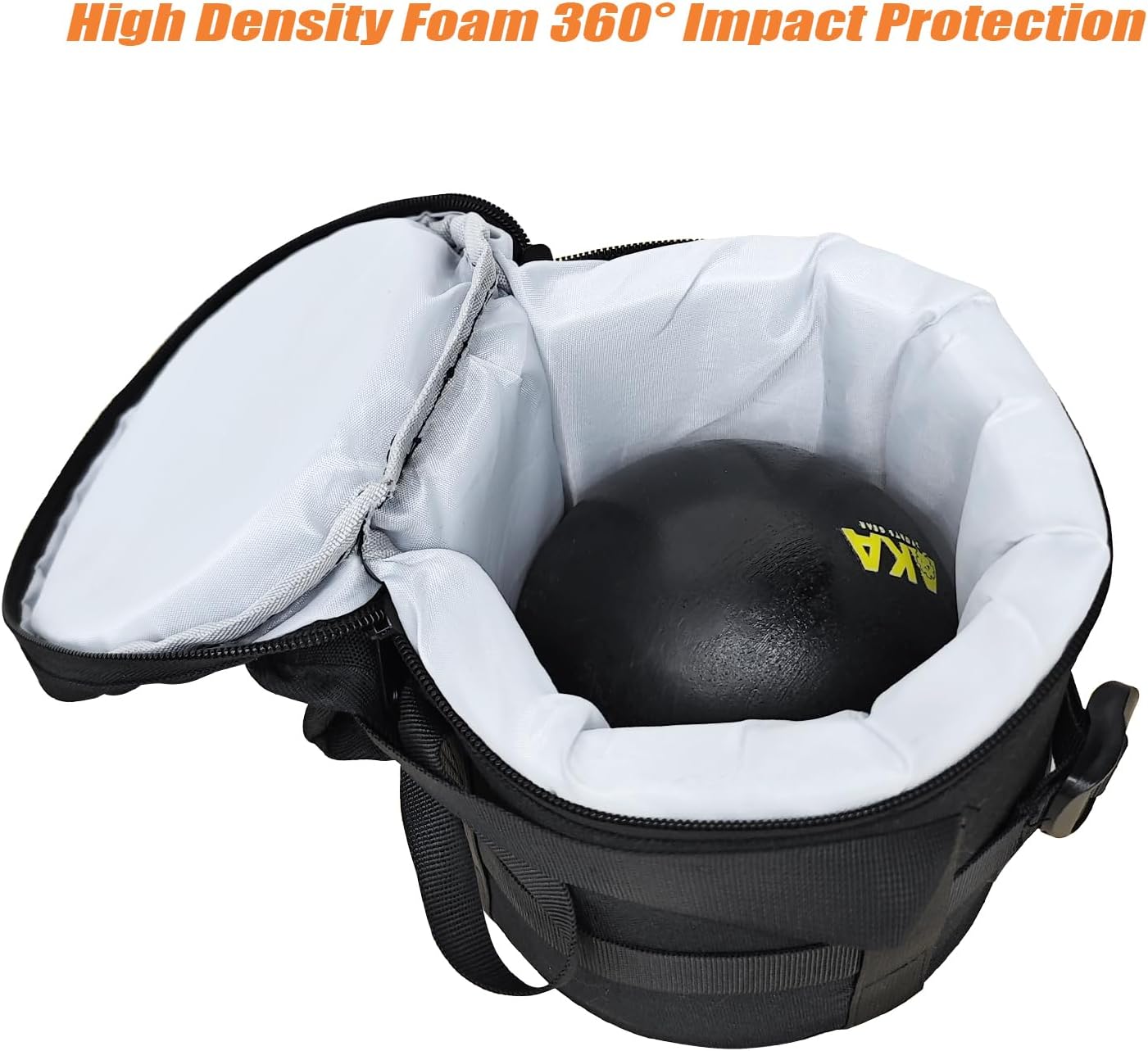 Shot Put Bag With Comfortable Handle and Foam Pad for Carrying Single Ball From 6 LBS to 16 LBS, Black