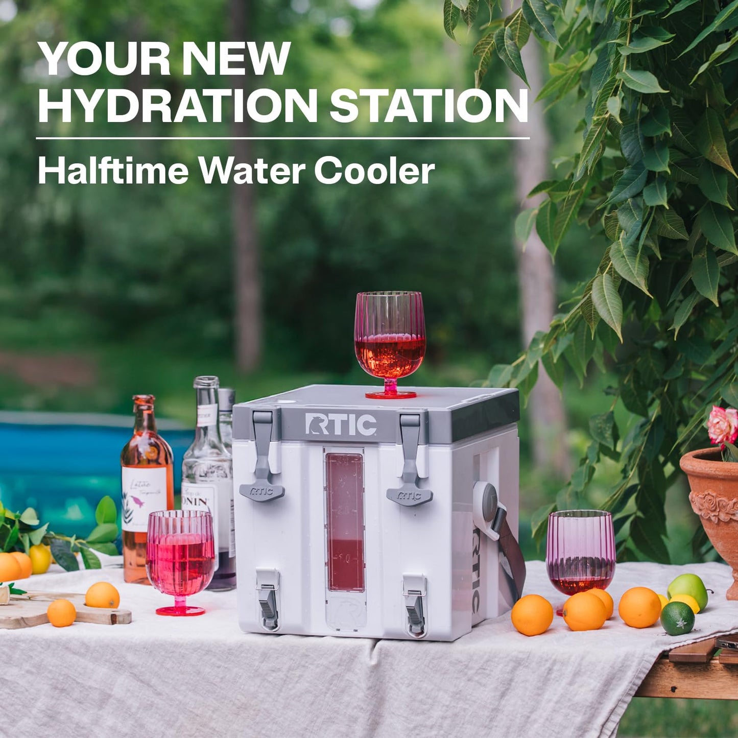 RTIC Halftime 3 Gallon Water Cooler Dispenser, Dual Taps, White | Insulated Beverage Dispenser for Sports, Parties, Camping, BBQ and Picnics, Dual Taps, Stackable, BPA Free