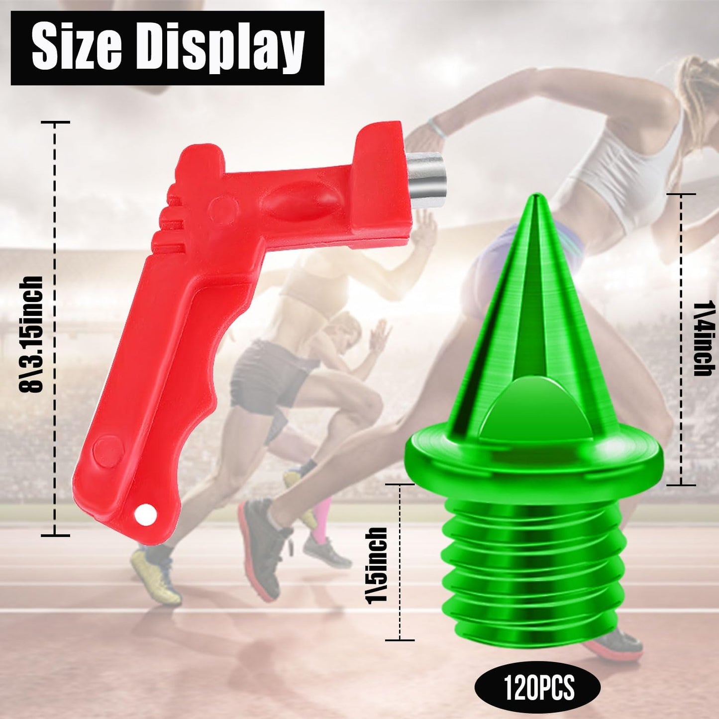 JULMELON 120PCS 1/4inch Stainless Steel Track and Cross Country Spikes Golf Shoe Spikes with Spike Wrench, Replacement Spikes for Sprint Sports Short Running Track Shoes