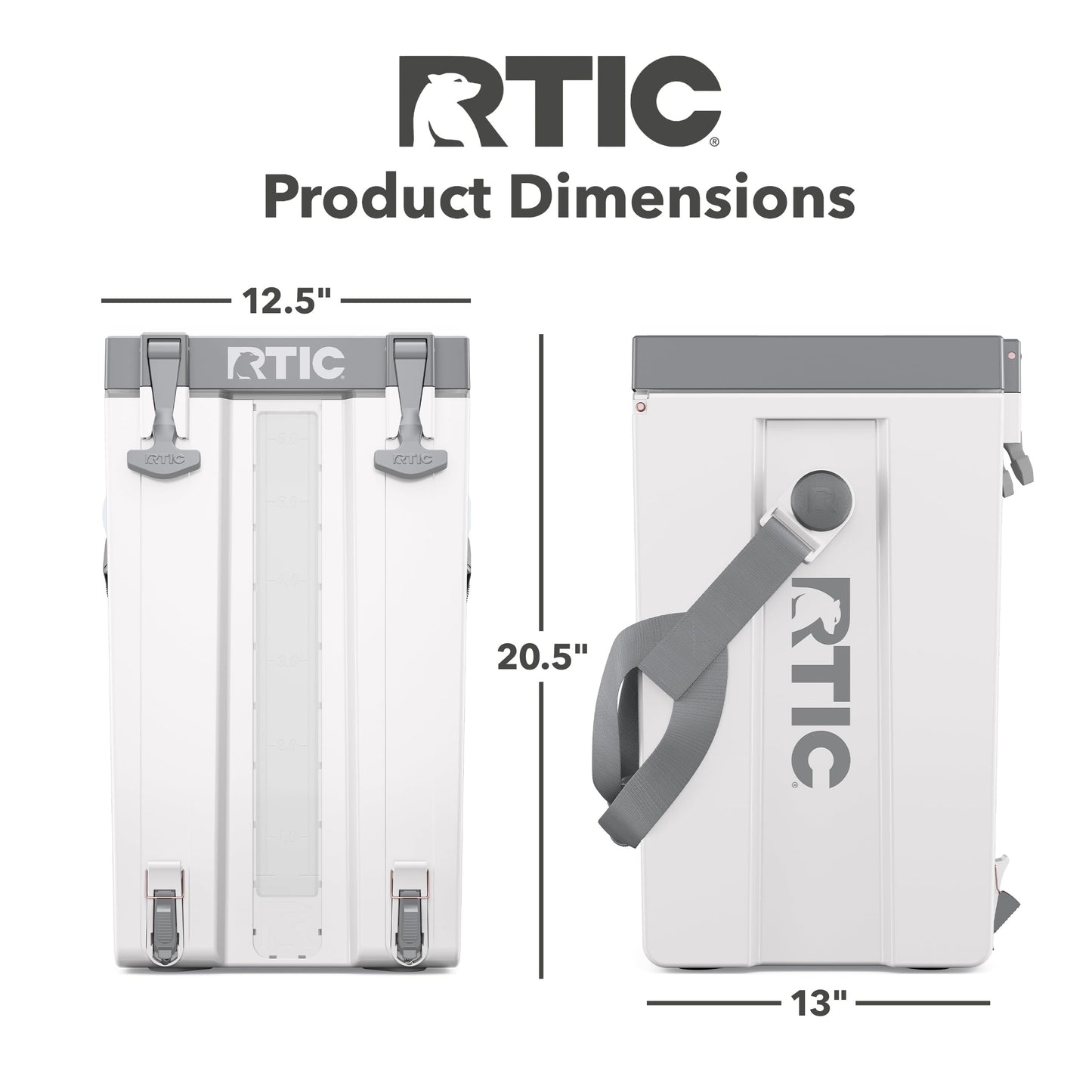 RTIC Halftime 3 Gallon Water Cooler Dispenser, Dual Taps, White | Insulated Beverage Dispenser for Sports, Parties, Camping, BBQ and Picnics, Dual Taps, Stackable, BPA Free
