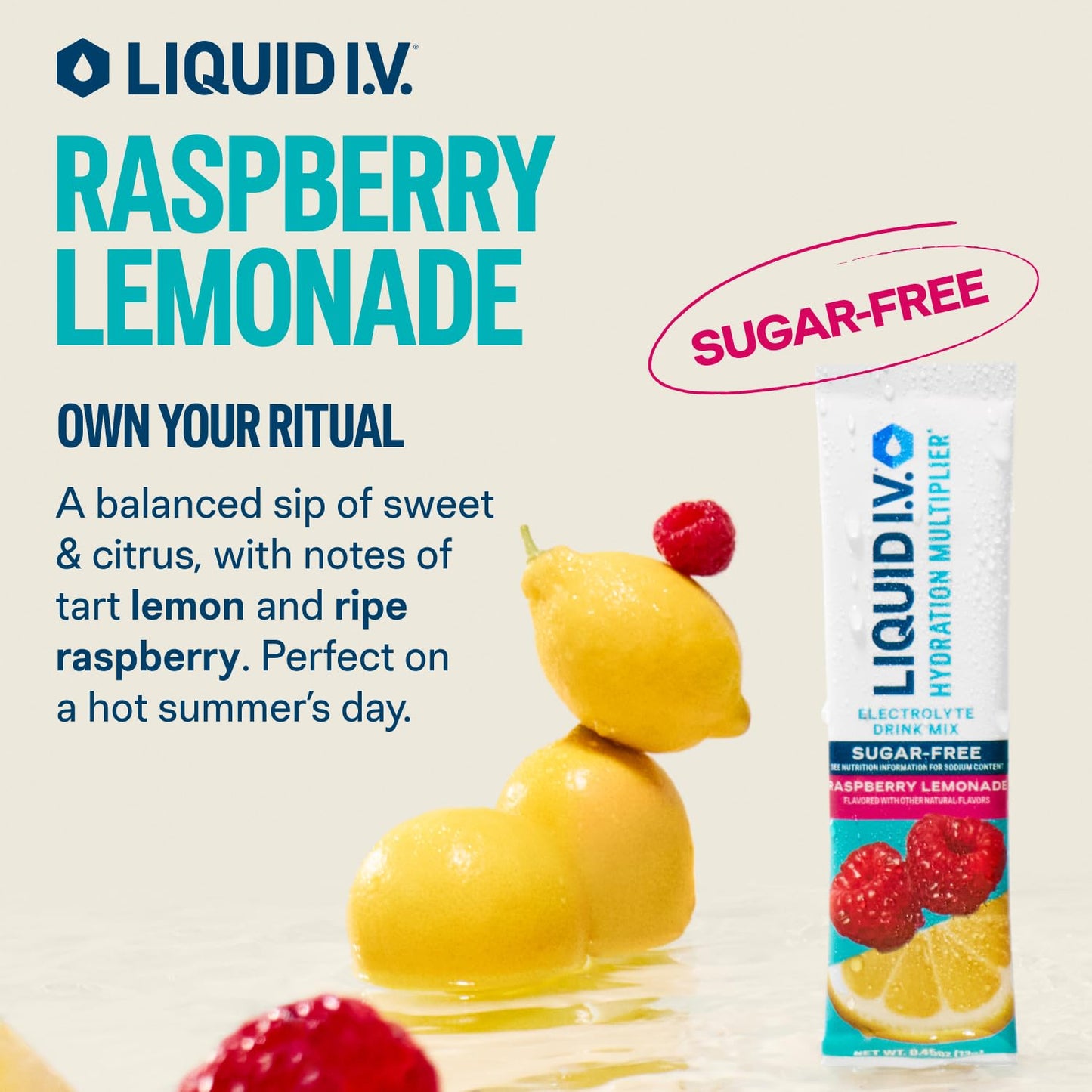 Liquid I.V.® Hydration Multiplier® Sugar-Free - Ring Pop Cherry | Electrolyte Powder Drink Mix | 1 Pack (14 Servings)