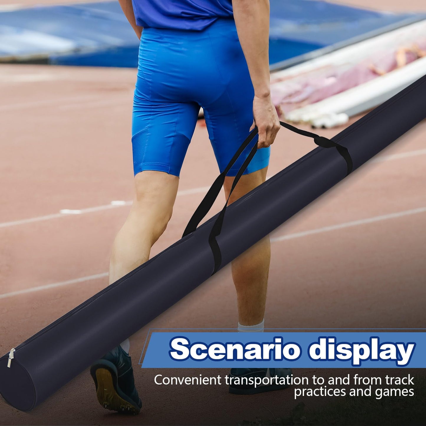 Javelin Carrying Bag Heavy Duty Polyester Fabric Javelin Carrying Case for Track and Field Throwing Equipment, Hold up to 10 Javelins