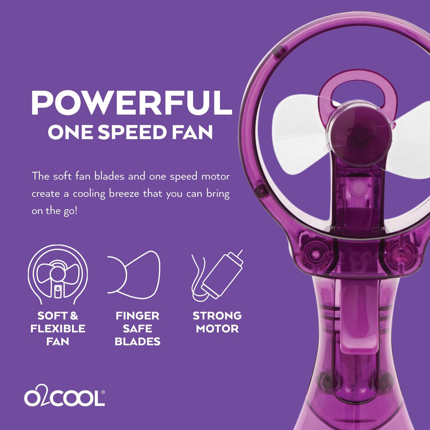 O2COOL Deluxe Handheld Battery Powered Water Misting Fan (Green)