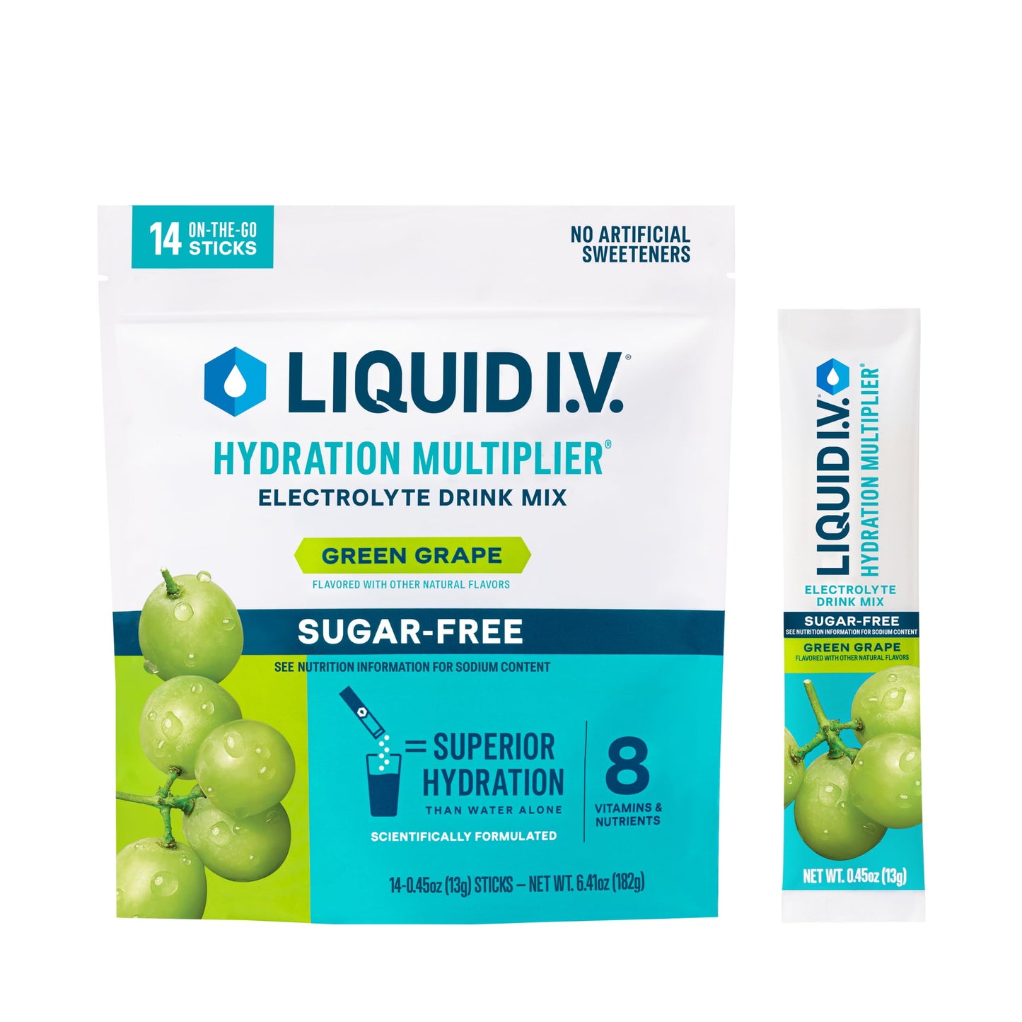 Liquid I.V.® Hydration Multiplier® Sugar-Free - Ring Pop Cherry | Electrolyte Powder Drink Mix | 1 Pack (14 Servings)