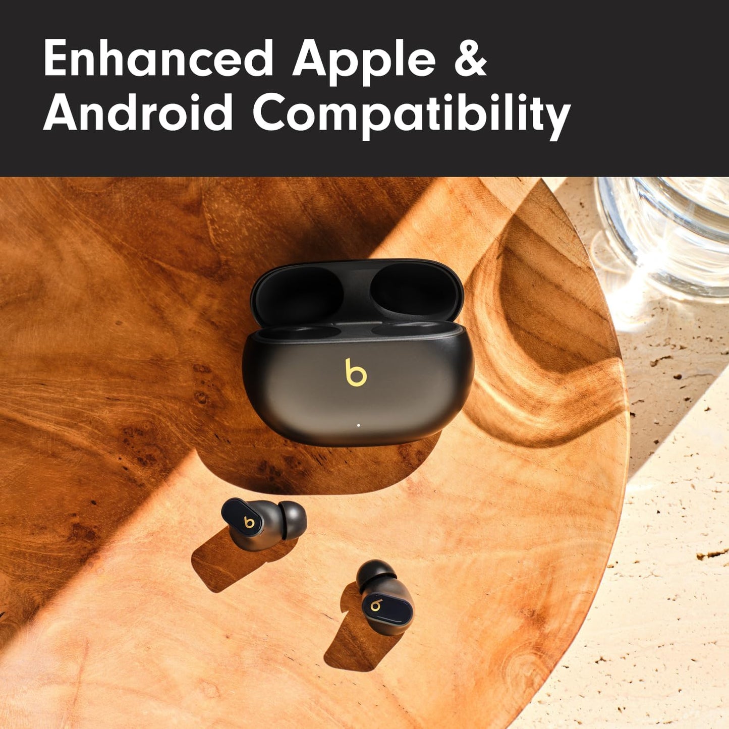 Beats Studio Buds + | True Wireless Noise Cancelling Earbuds, Enhanced Apple & Android Compatibility, Built-in Microphone, Sweat Resistant Bluetooth Headphones, Spatial Audio - Transparent