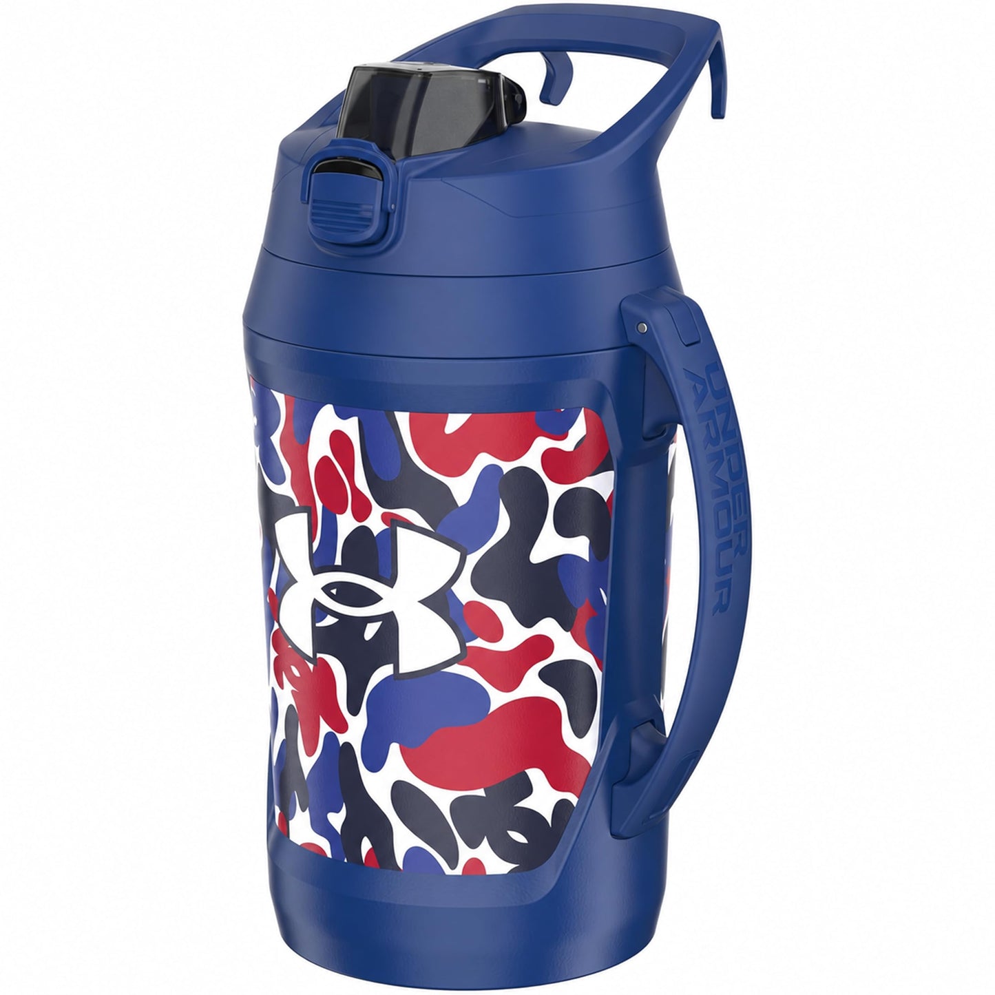 Under Armour Insulated Water Bottle with Handle & Fence Hook, Half Gallon Sports Water Jug, Leak-Resistant & BPA-Free for Baseball, Football & Gym - Black/Black, 64oz