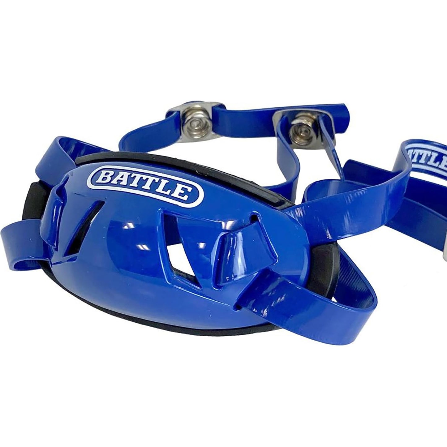 Battle Sports Shell Football Chin Strap | Adjustable youth size fit, Hand wash with mild soap and cold water, Air-dry at room temperature only, Do not machine dry
