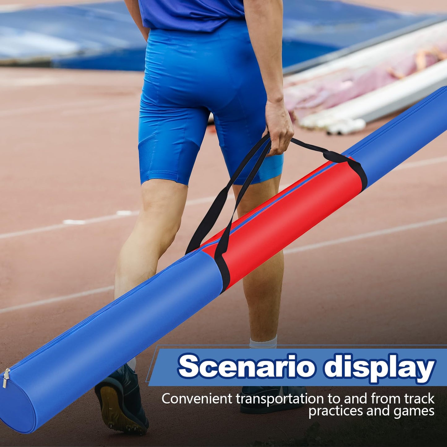 Javelin Carrying Bag Heavy Duty Polyester Fabric Javelin Carrying Case for Track and Field Throwing Equipment, Hold up to 10 Javelins