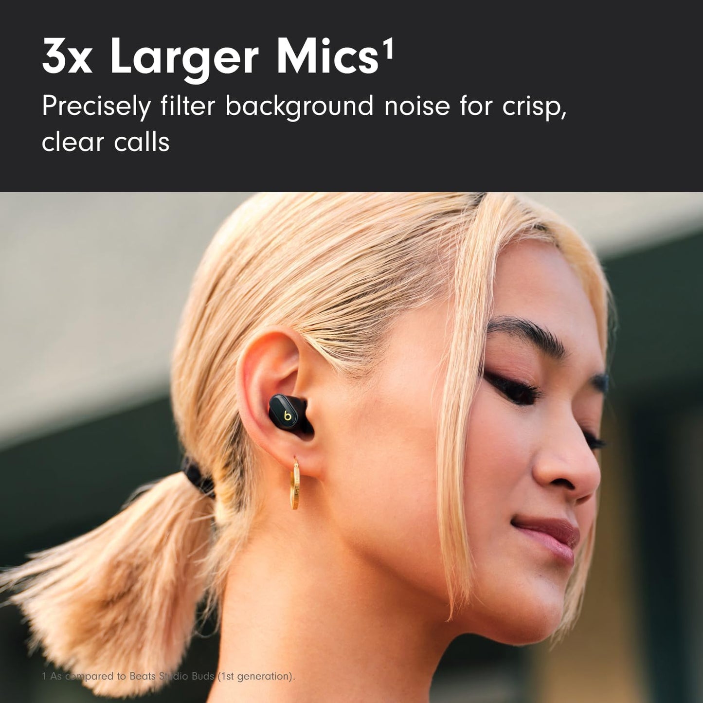 Beats Studio Buds + | True Wireless Noise Cancelling Earbuds, Enhanced Apple & Android Compatibility, Built-in Microphone, Sweat Resistant Bluetooth Headphones, Spatial Audio - Transparent