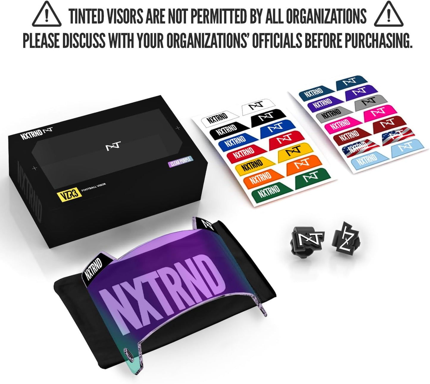 Nxtrnd VZR3 Football Visor, Curved Lens Technology, Fits Adult & Youth Football Helmets