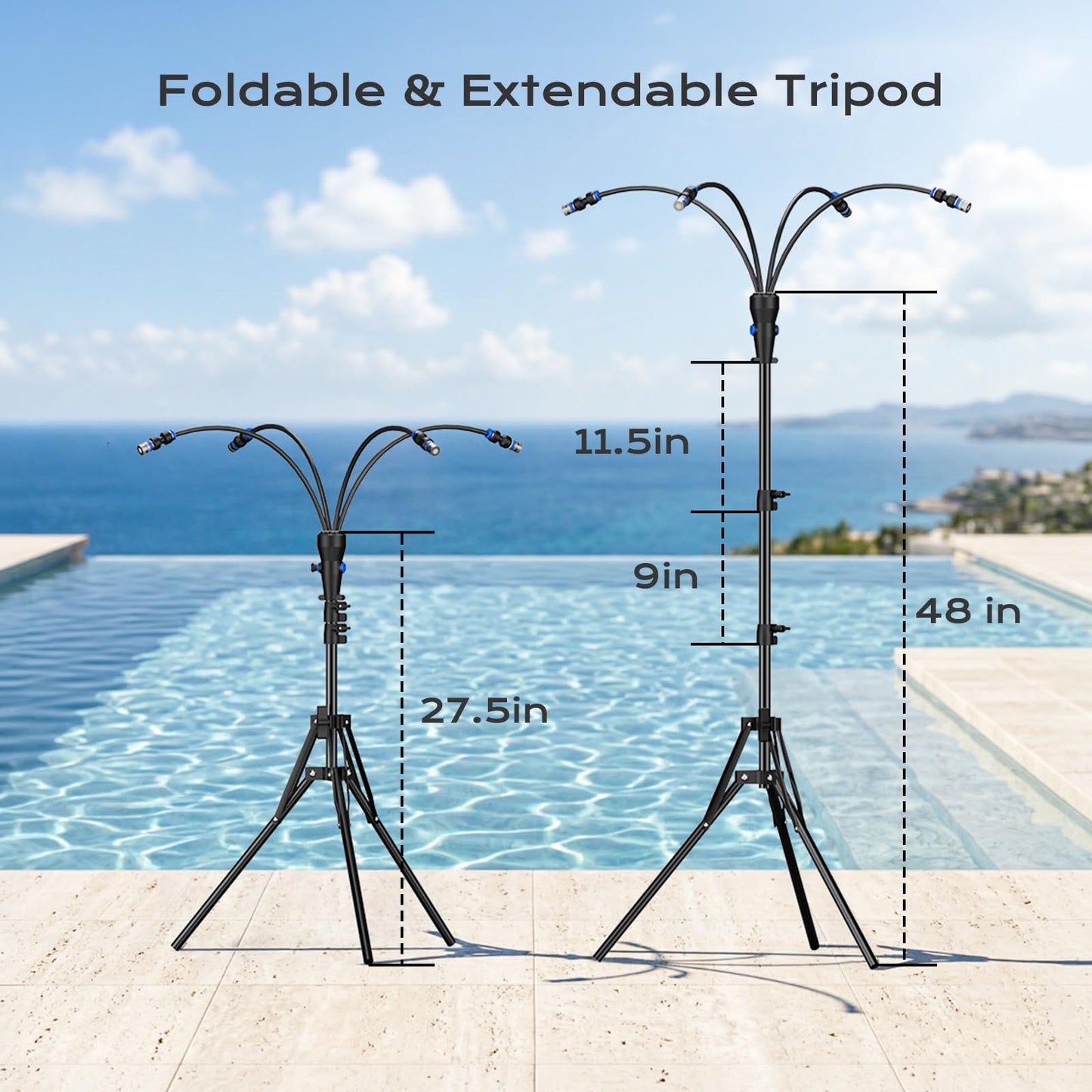 Portable 4 Gallon Misting System with 15000mAh Rechargeable Pump, 33FT Hose – Powerful Outdoor Water Bucket Misters for Outside Patio Cooling, Backyard, Canopy, Camping, Umbrella, Sports, Greenhouse