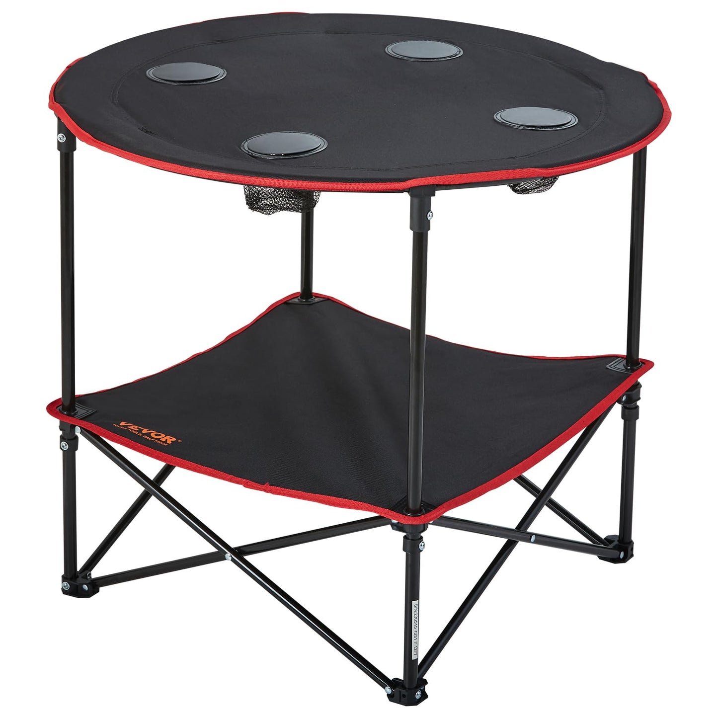 VEVOR Folding Camping Table, Portable Roll Up Side Tables, Lightweight Aluminum Beach Table for Outdoor BBQ Tailgating Picnic, Travel (47 inch-Black)