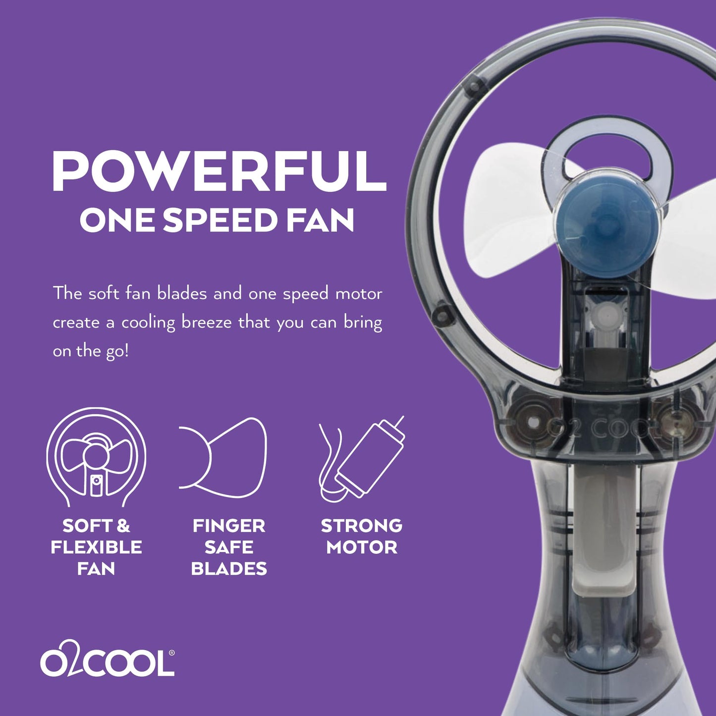 O2COOL Deluxe Handheld Battery Powered Water Misting Fan (Green)
