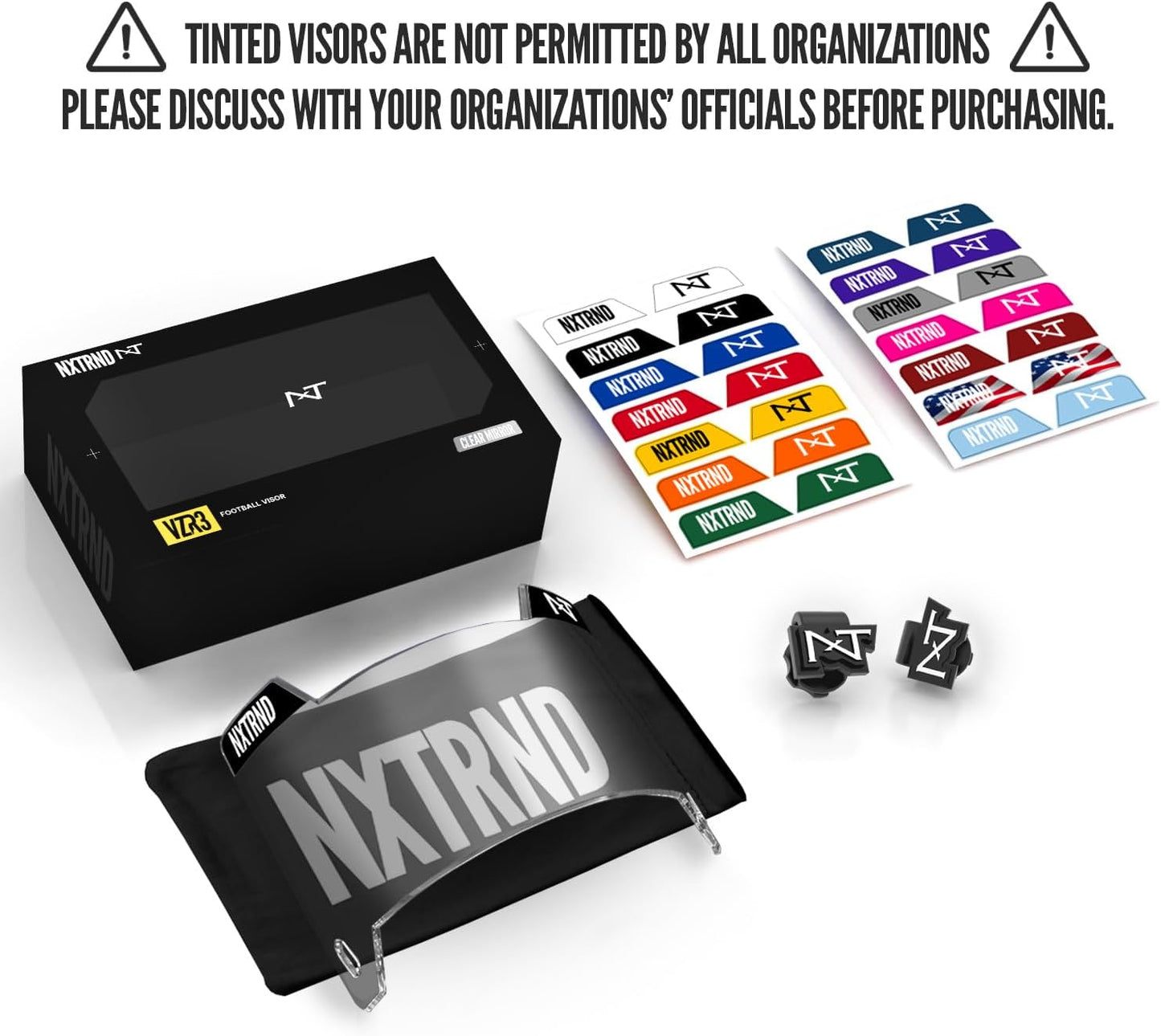 Nxtrnd VZR3 Football Visor, Curved Lens Technology, Fits Adult & Youth Football Helmets
