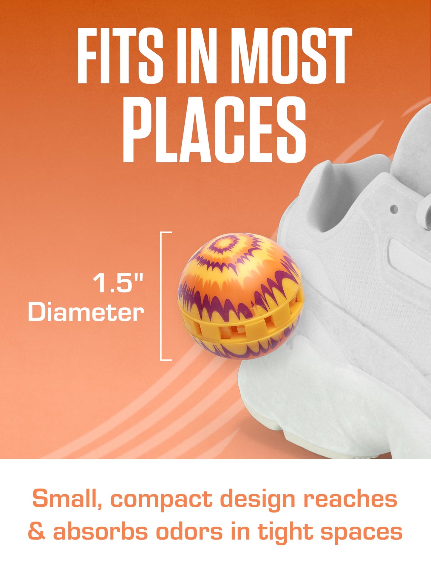 Sneaker Balls Odor-Fighting Shoe Fresheners, Eliminates Unpleasant Smells, Perfect For Sneakers, Gym Bags, Gear Bags, Drawers, Lockers, And More!, Football, 2 Pack